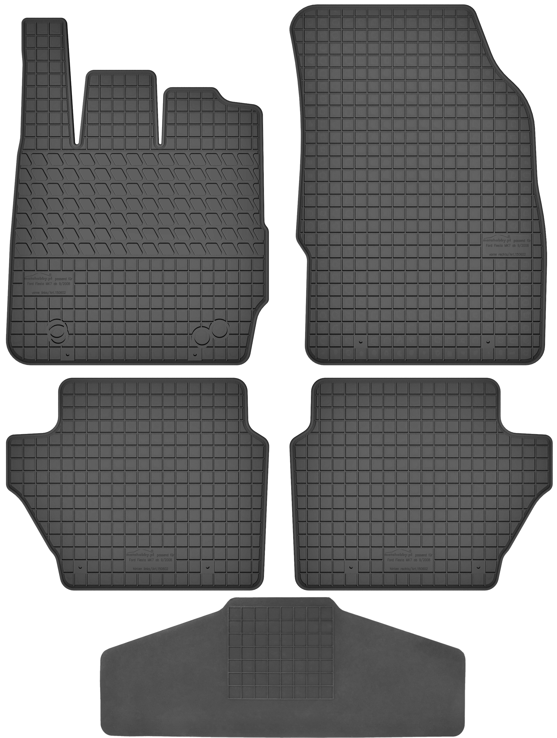 Dywaniki dedykowane do Ford Fiesta MK7 TUNEL