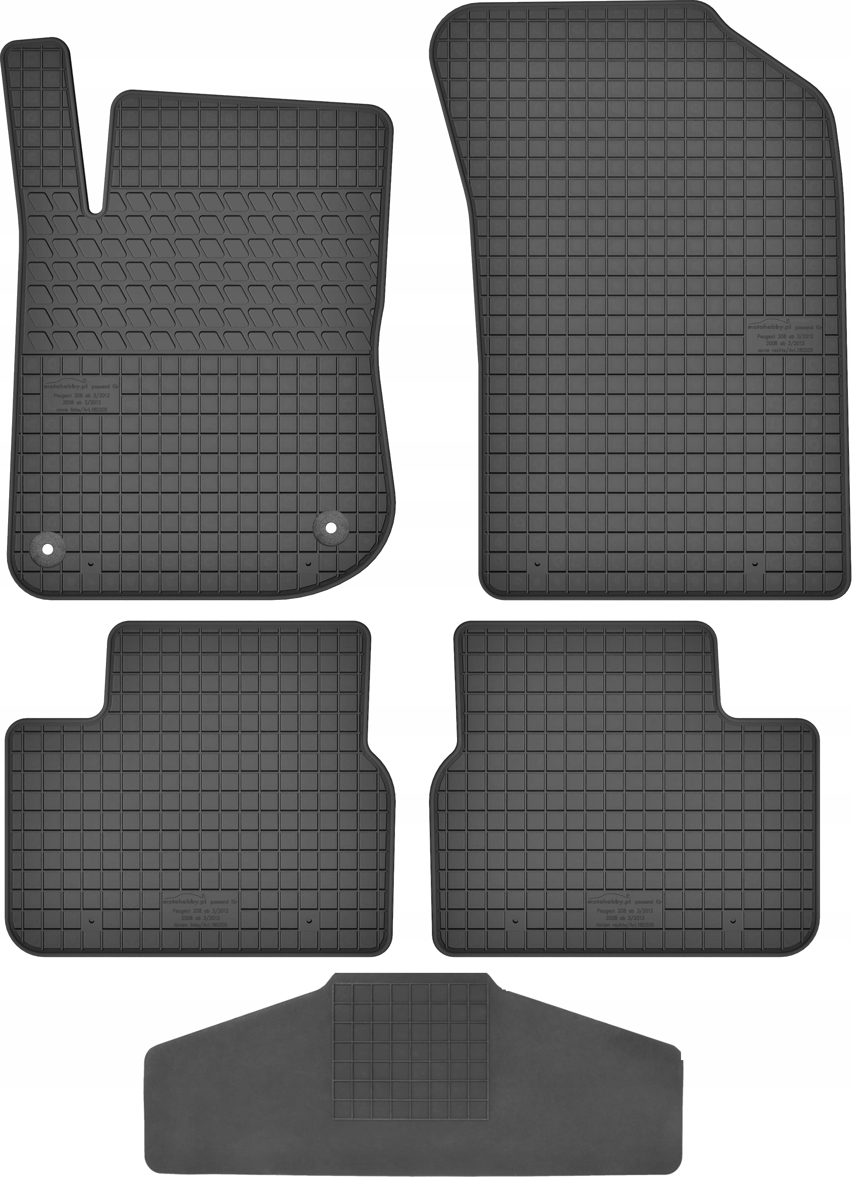 Dywaniki dedykowane do Peugeot 208 I TUNEL