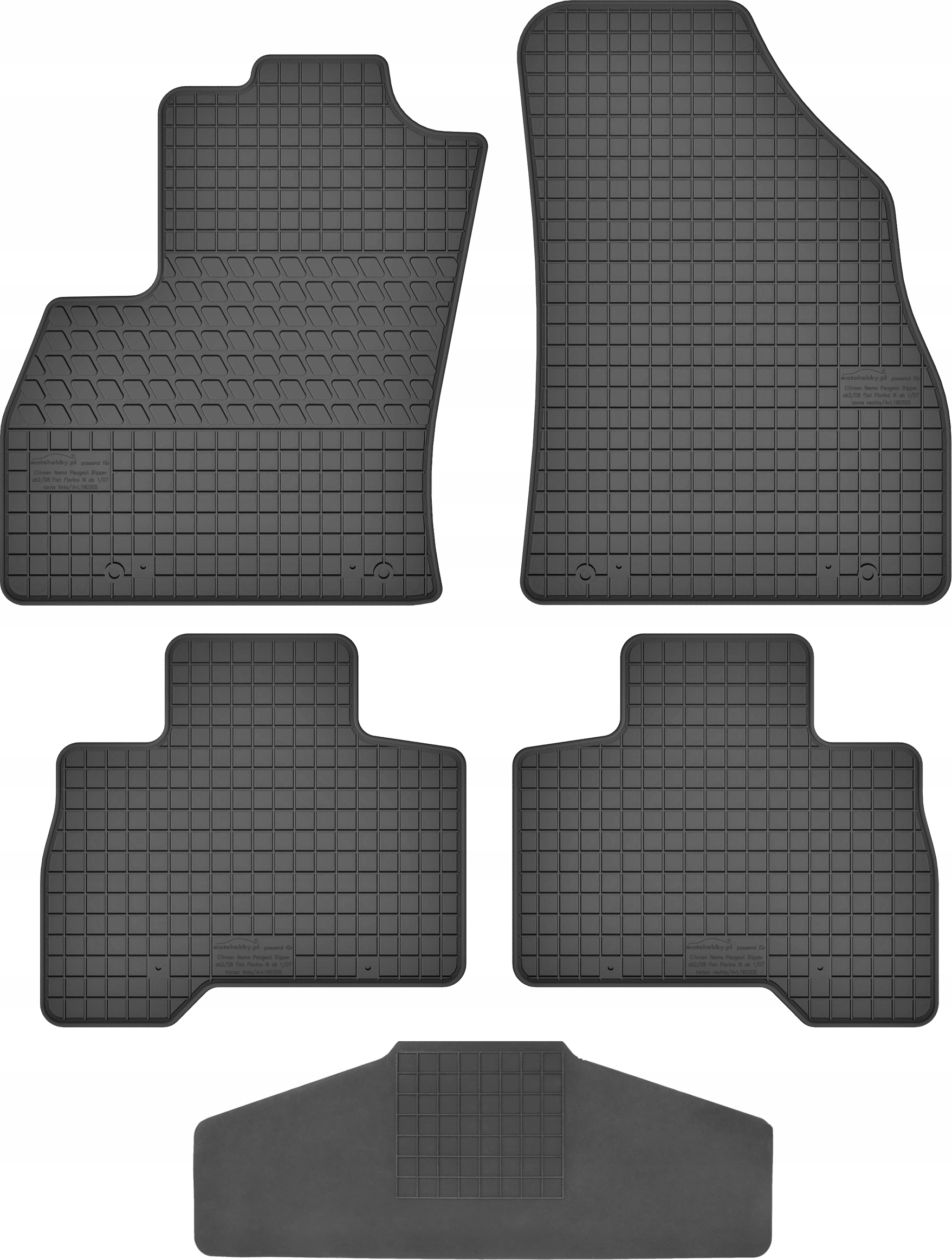 Dywaniki dedykowane do Fiat Qubo TUNEL