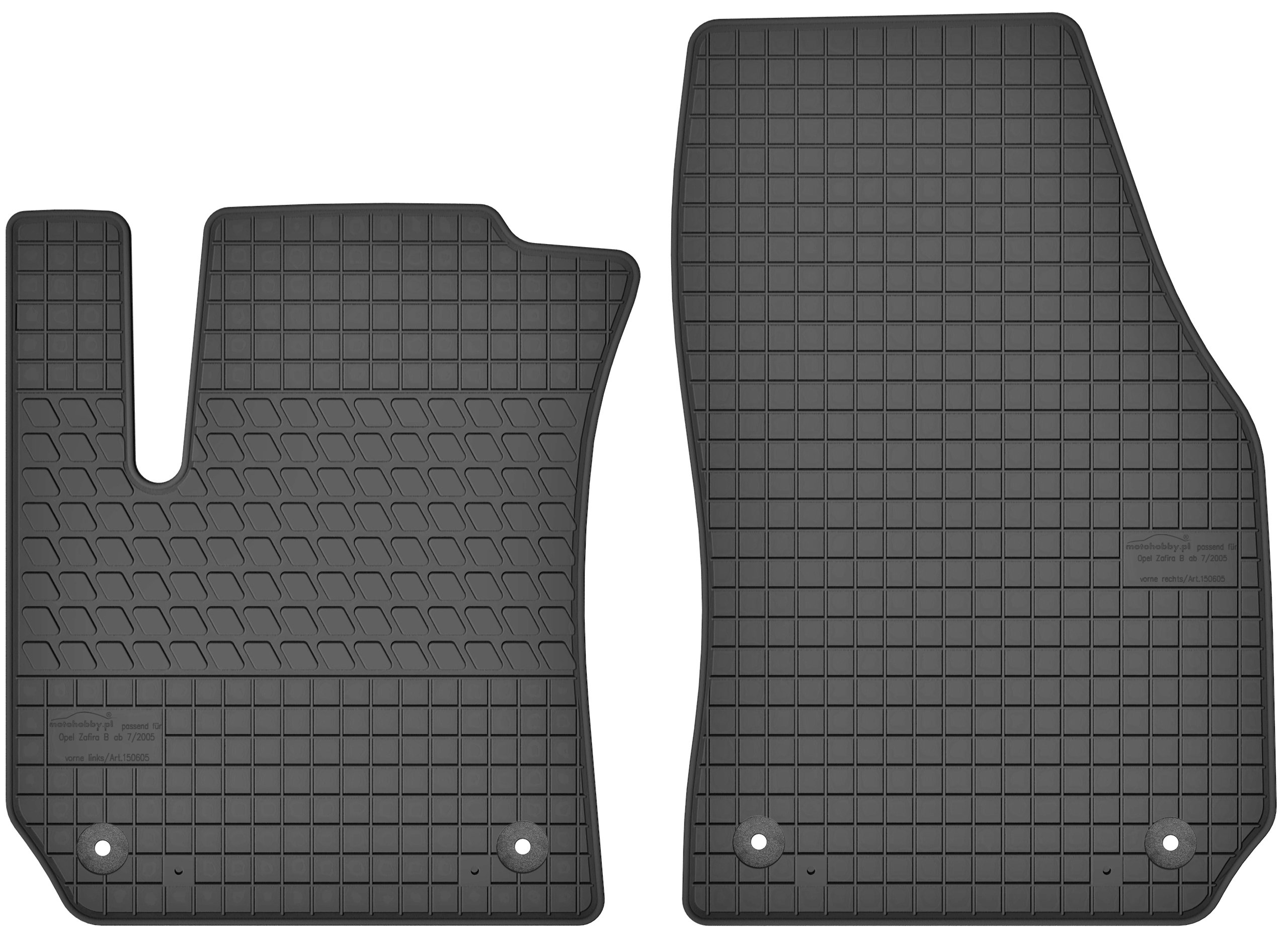 Opel Zafira B 2005-2011 DYWANIKI GUMOWE DEDYKOWANE