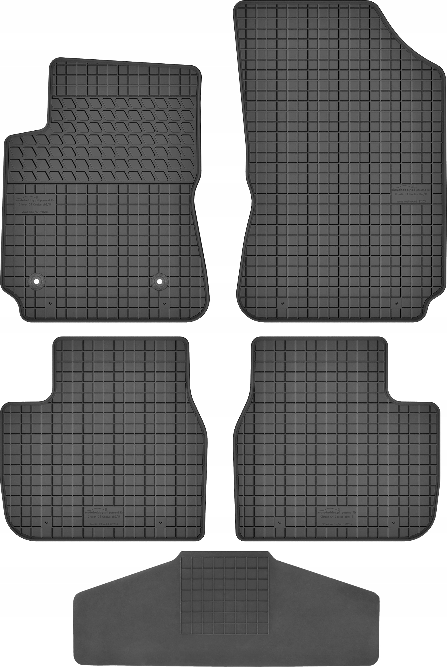 Dywaniki dedykowane do Citroen C4 Cactus TUNEL