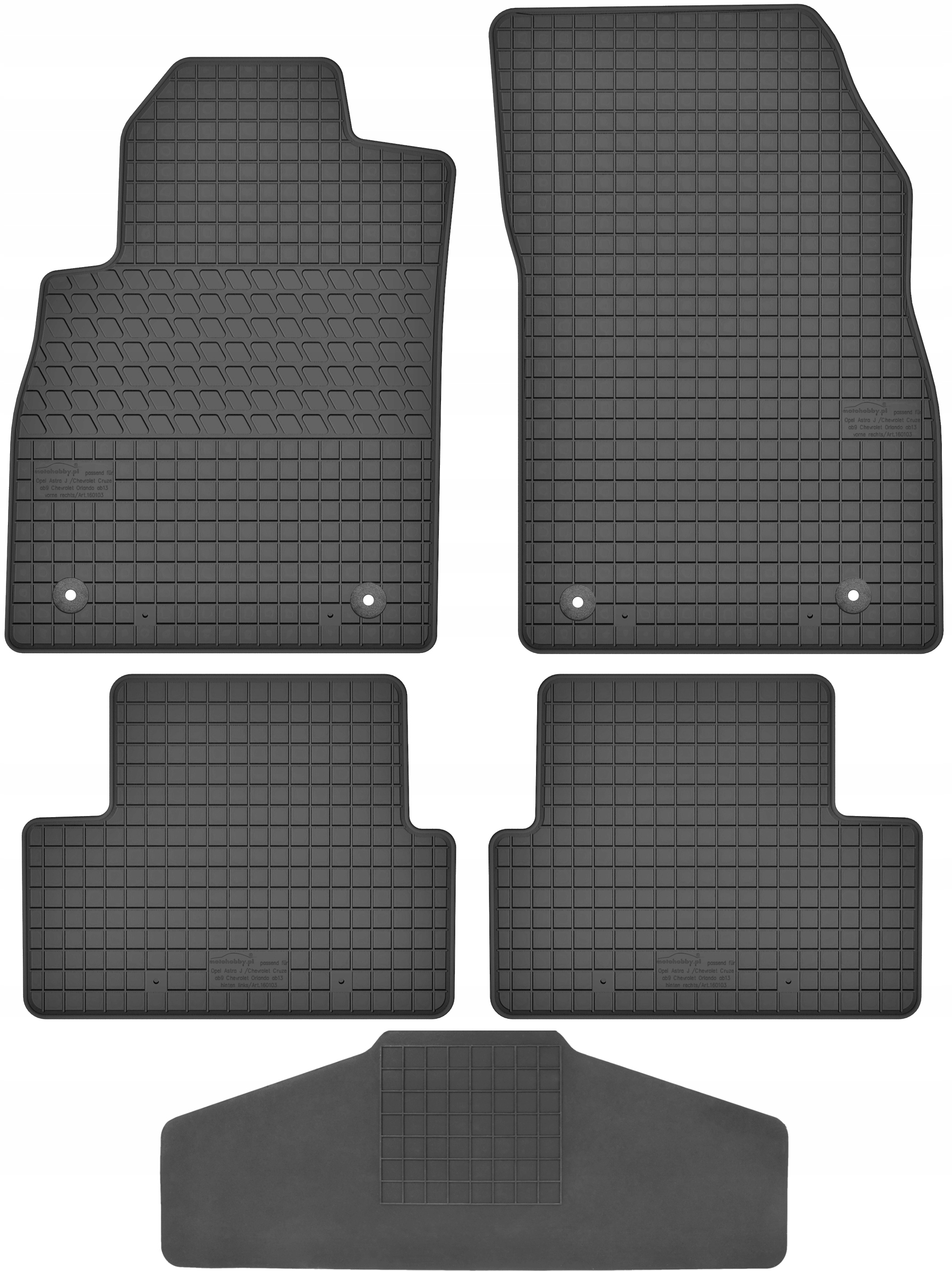 Dywaniki dedykowane do Opel Astra J TUNEL