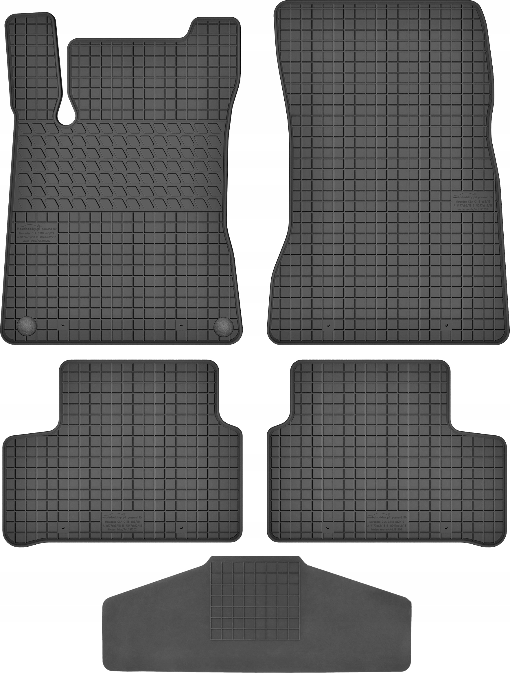 Dywaniki dedykowane do Mercedes CLA X118 TUNEL