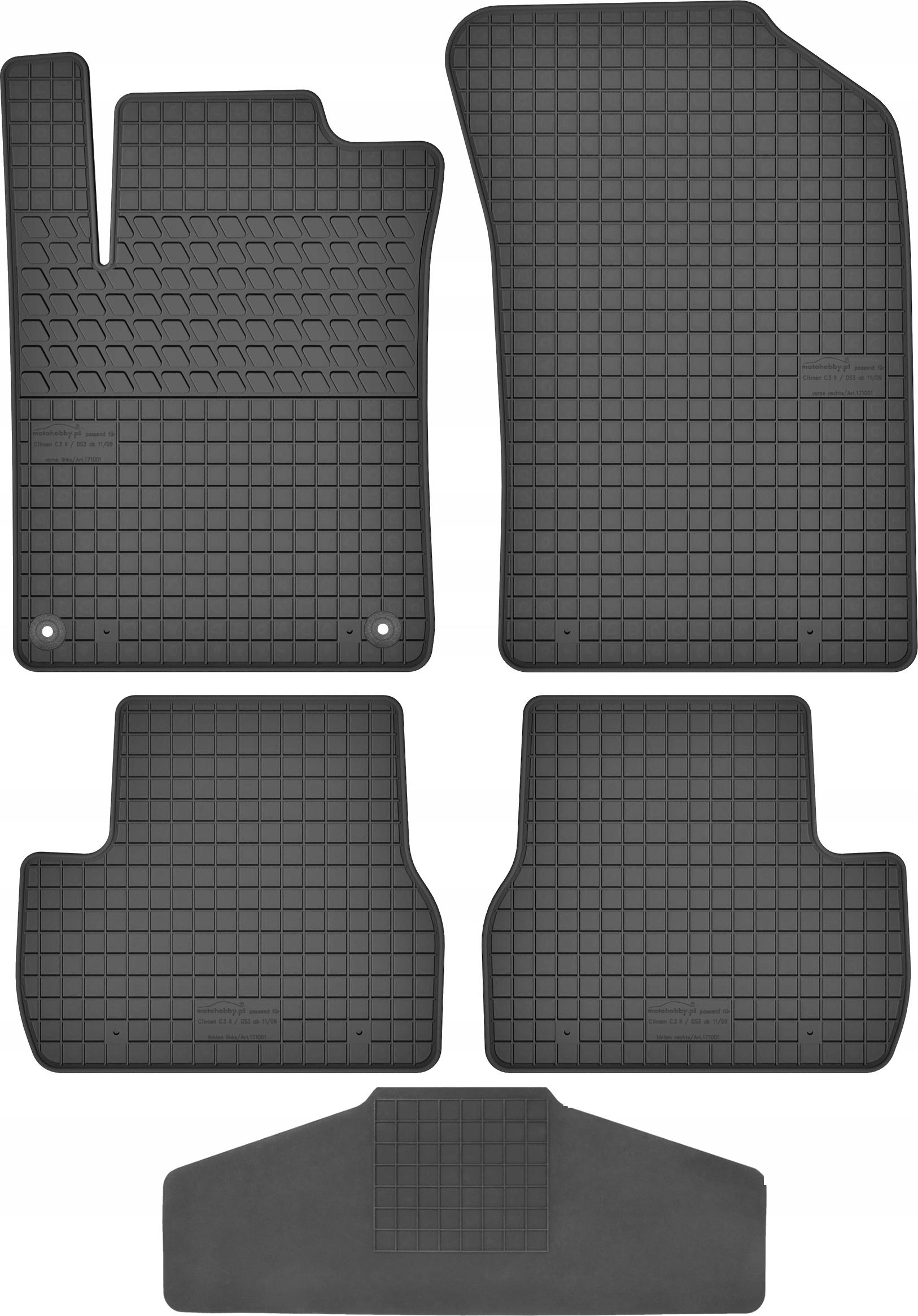 Dywaniki dedykowane do Citroen DS3 TUNEL