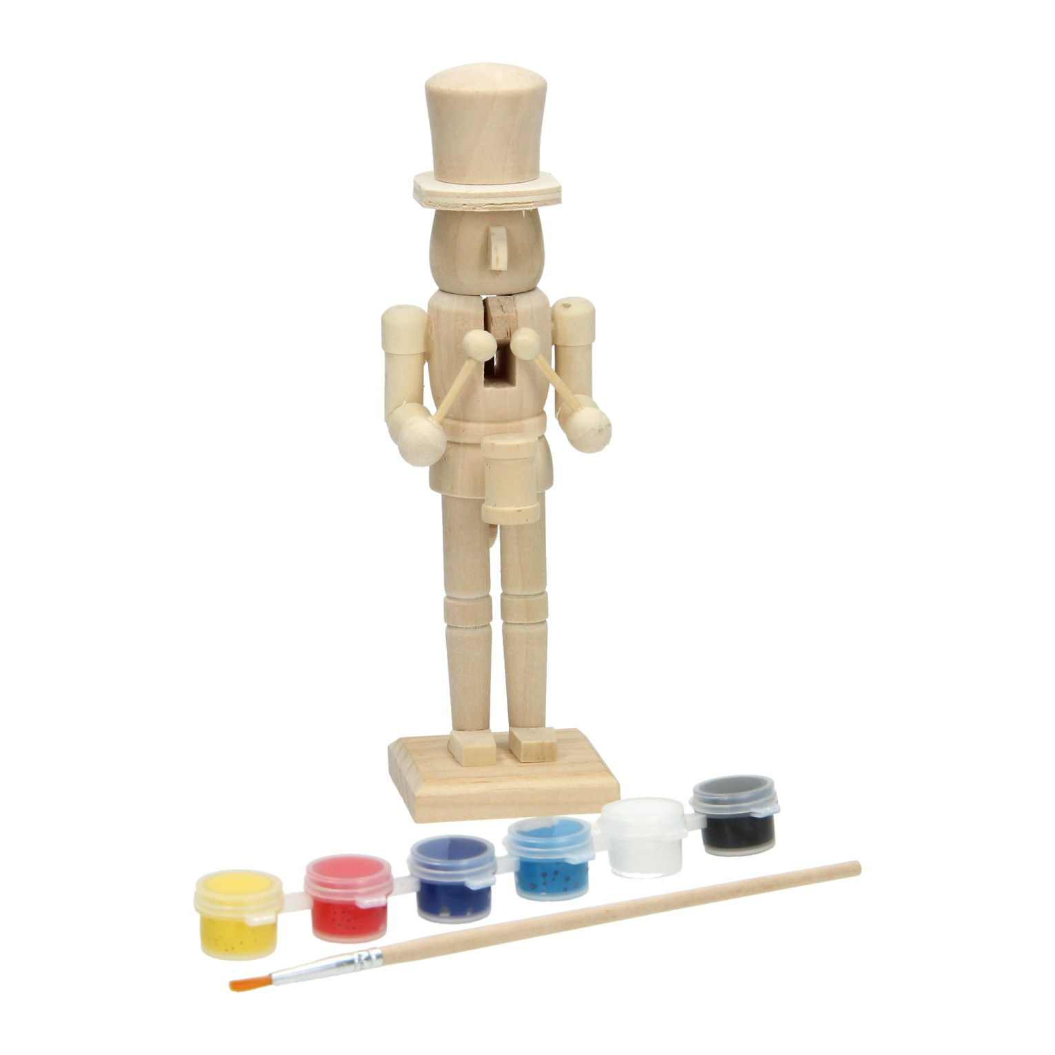 Dziadek Do Orzechów Drewniana Figurka Do Malowania Zestaw Kreatywny Prezent