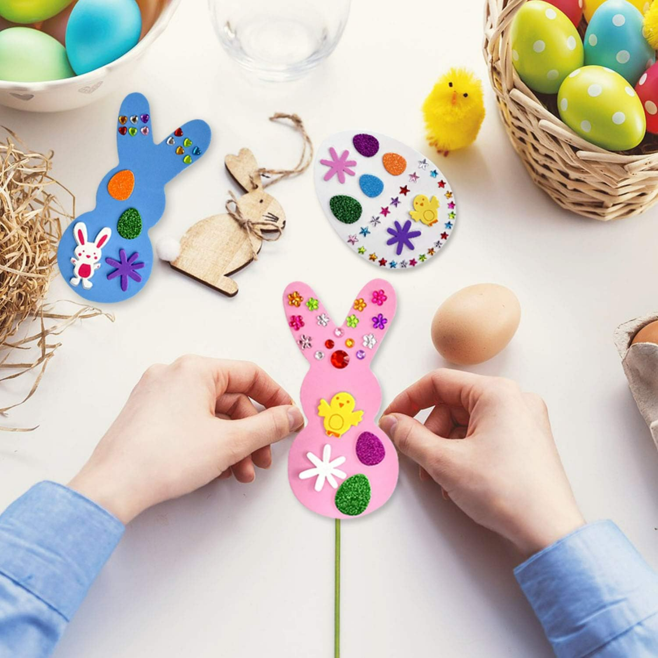  Piankowe figurki wielkanocne kreatywny zestaw dla dzieci DIY - pisanki