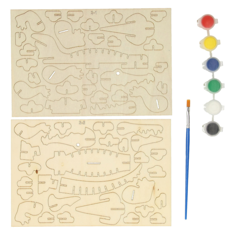 Drewniane Puzzle 3D Do Malowania Krokodyl Do Samodzielnego Złożenia