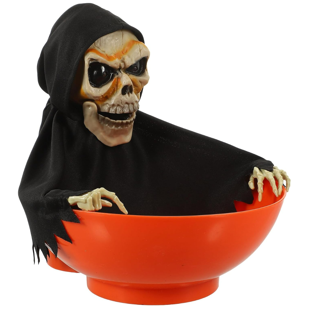 Ruchoma miska na słodycze szkielet Halloween ruszająca kościotrup