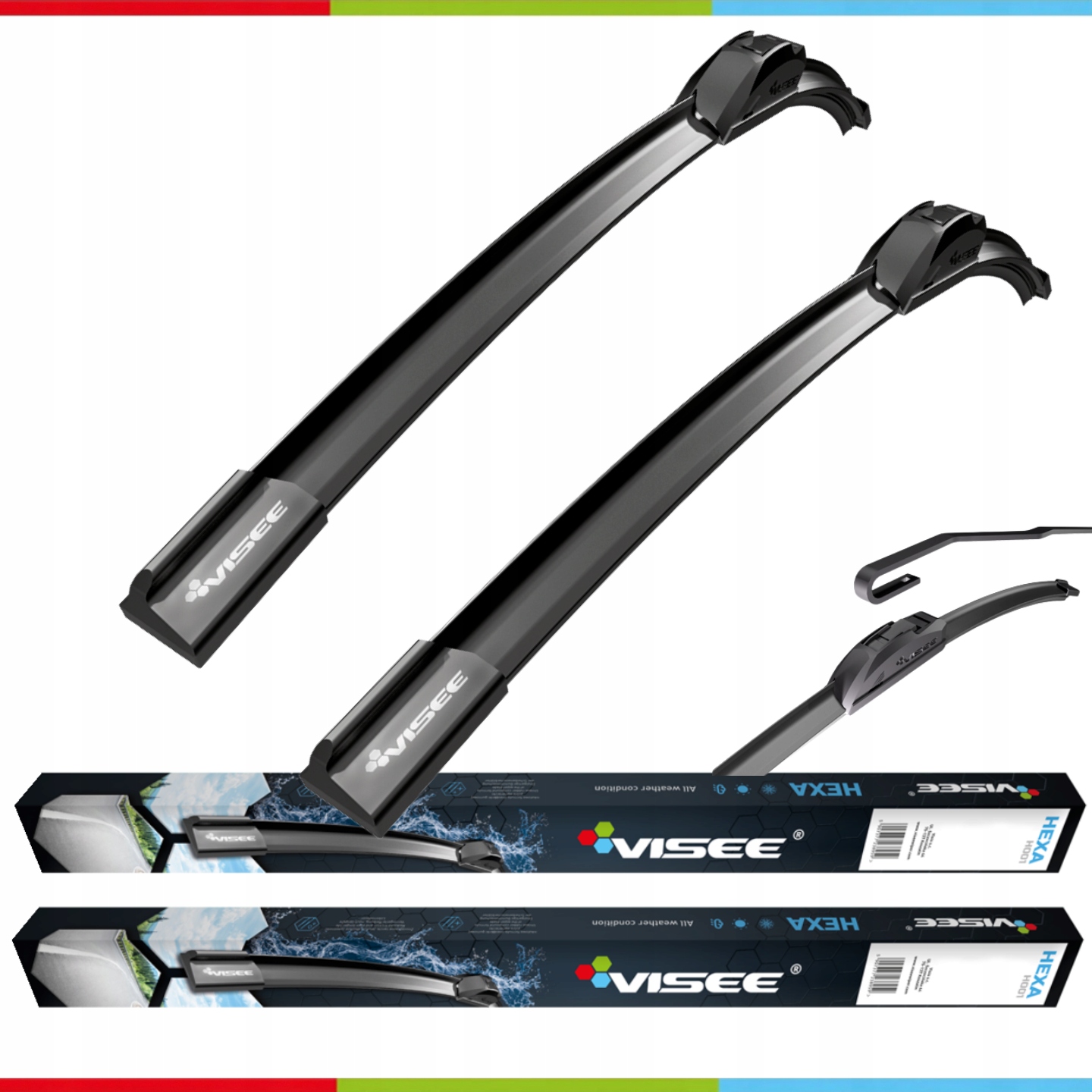 ZESTAW WYCIERACZEK VISEE HEXA DO AUTA 430/430 mm