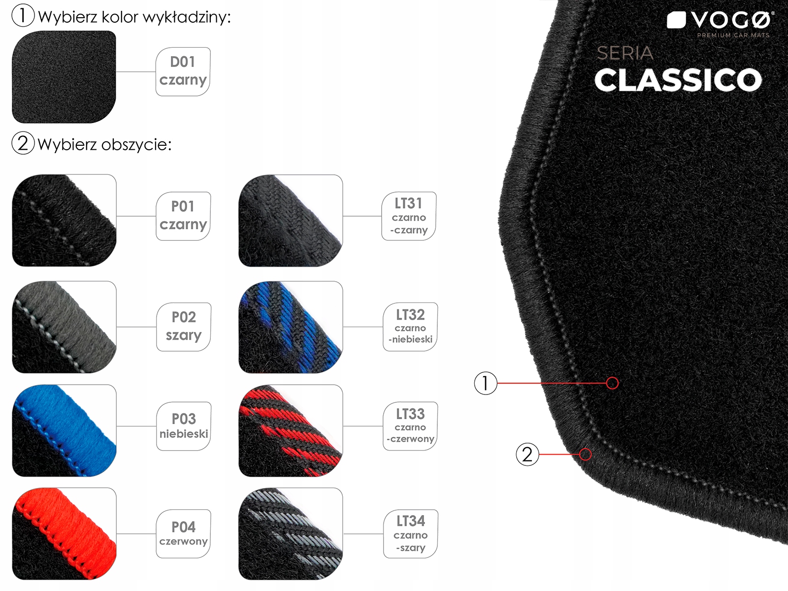 FIAT 500X 2018- Dywaniki welurowe