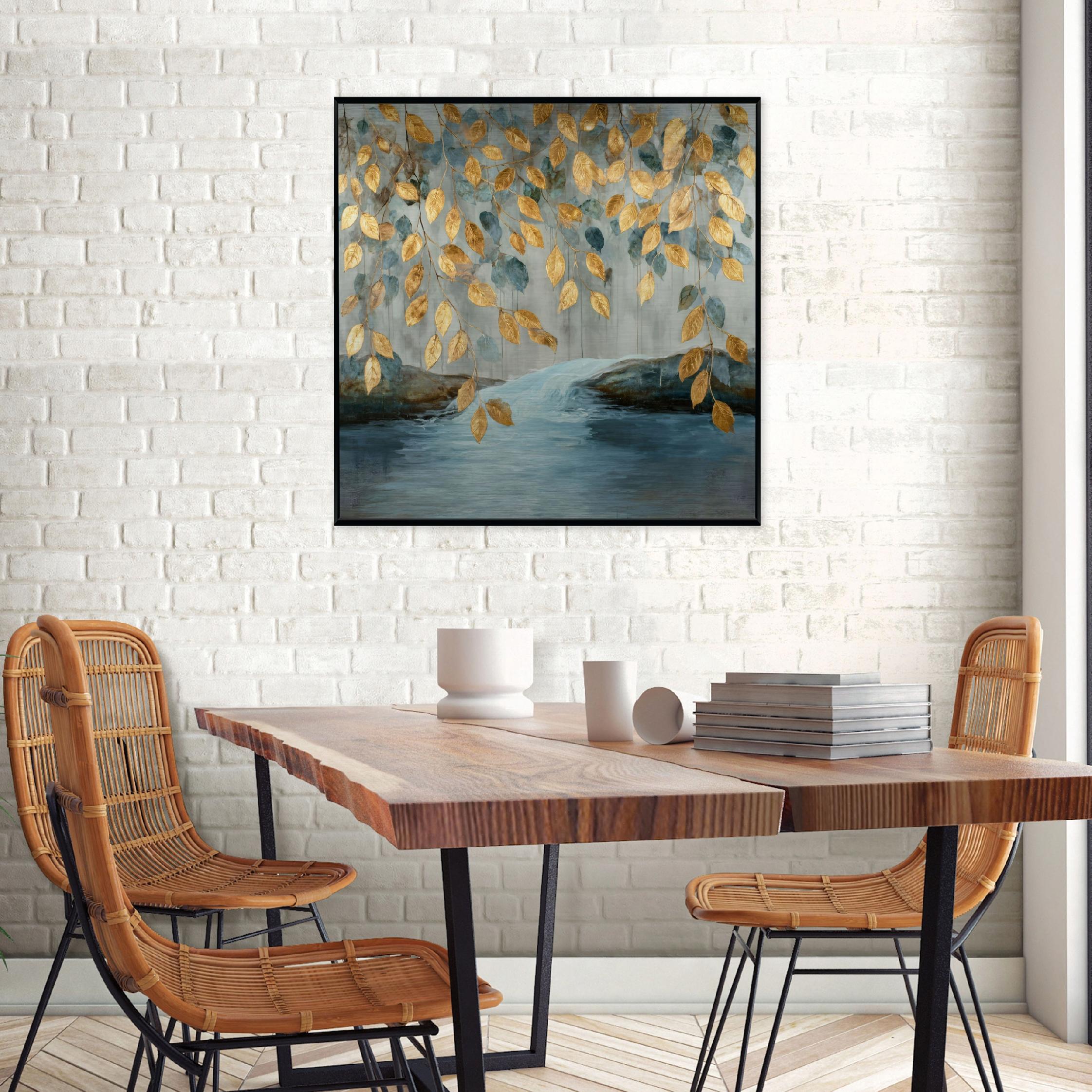 Obraz W Ramie Na Metalu Do Sypialni Salonu Liście 80x80