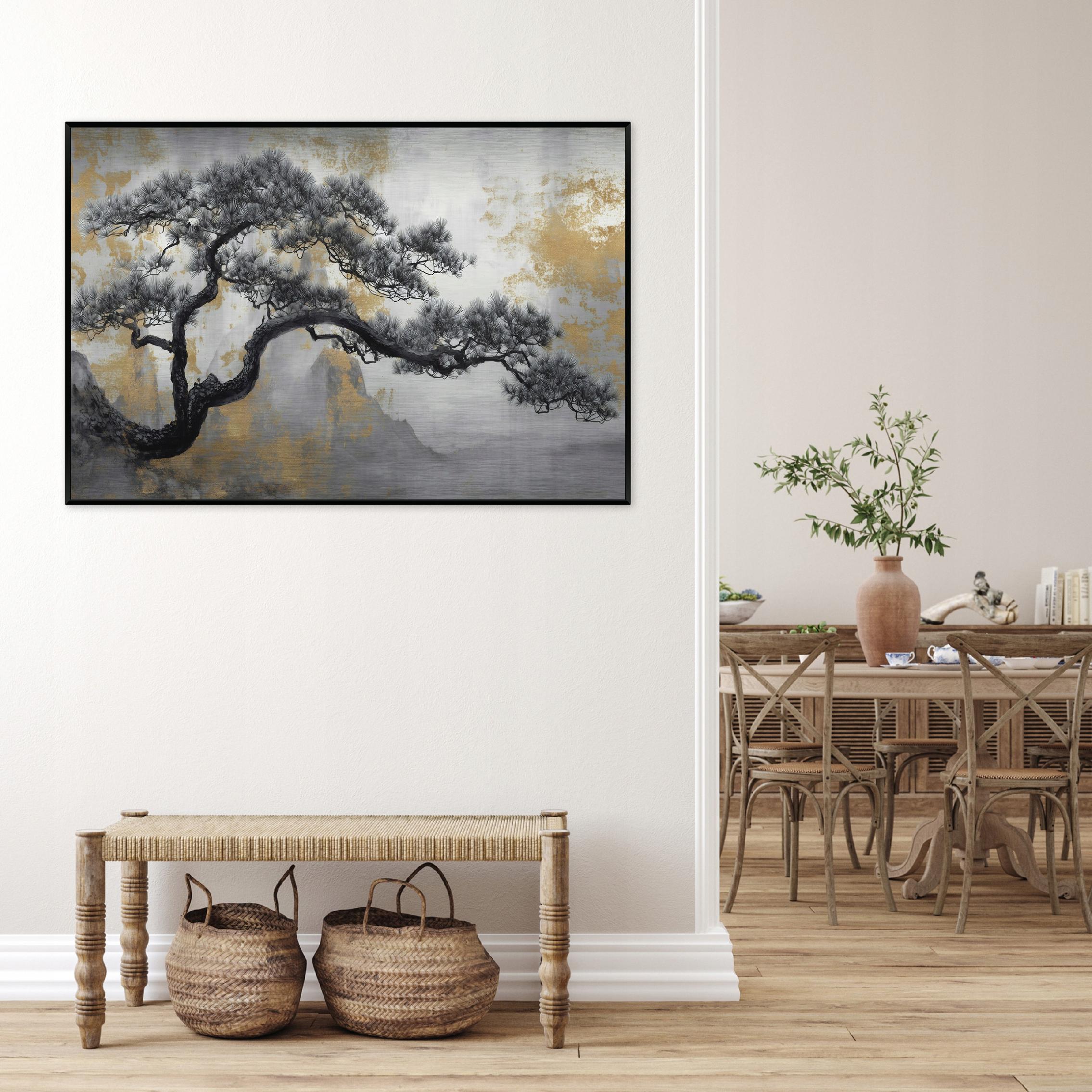 Obraz W Ramie Na Metalu Do Sypialni Salonu Drzewo 120x80
