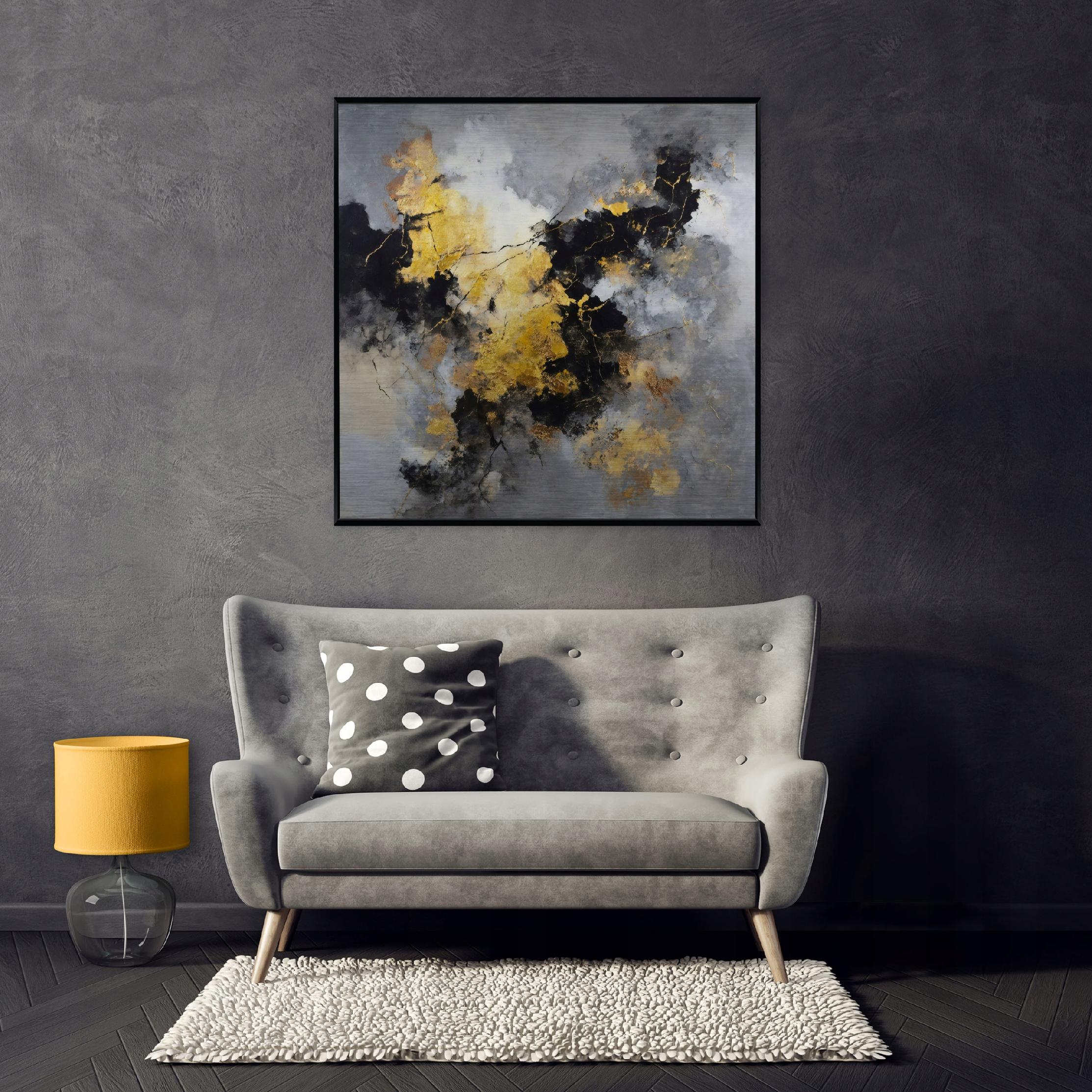 Obraz W Ramie Na Metalu Do Sypialni Salonu Abstrakcja 50x50