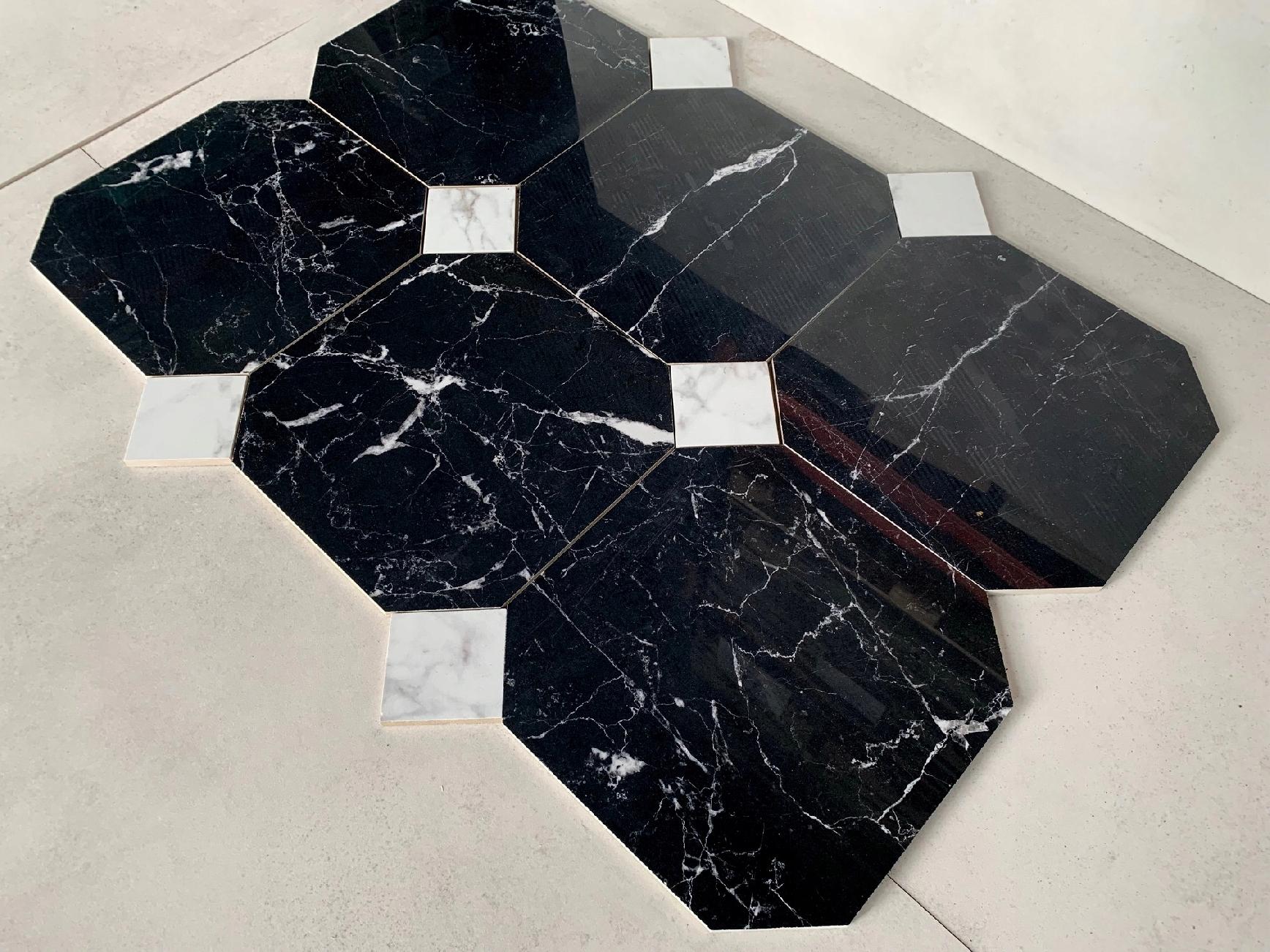 CZARNY MARMUR oktagon gres polerowany MAGIC POŁYSK