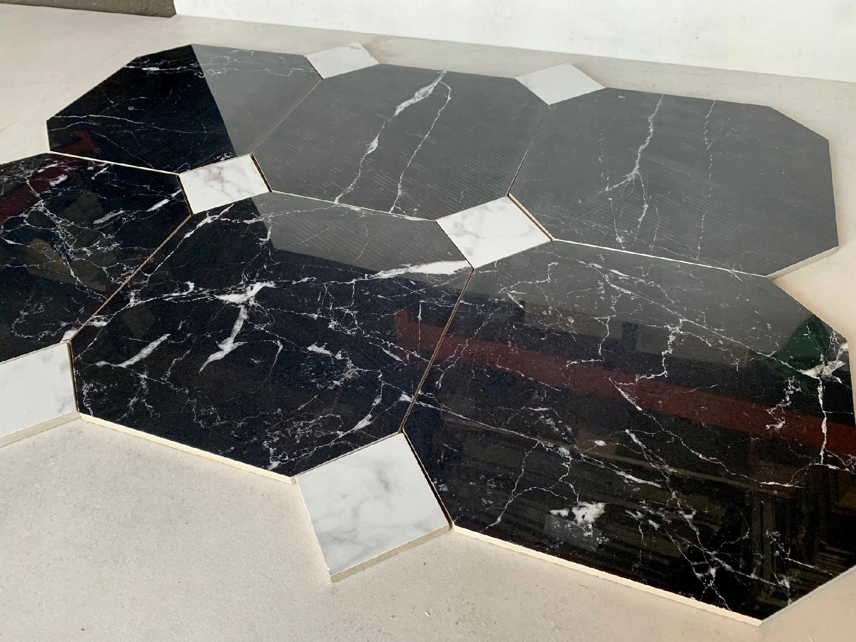 CZARNY MARMUR oktagon gres polerowany MAGIC POŁYSK