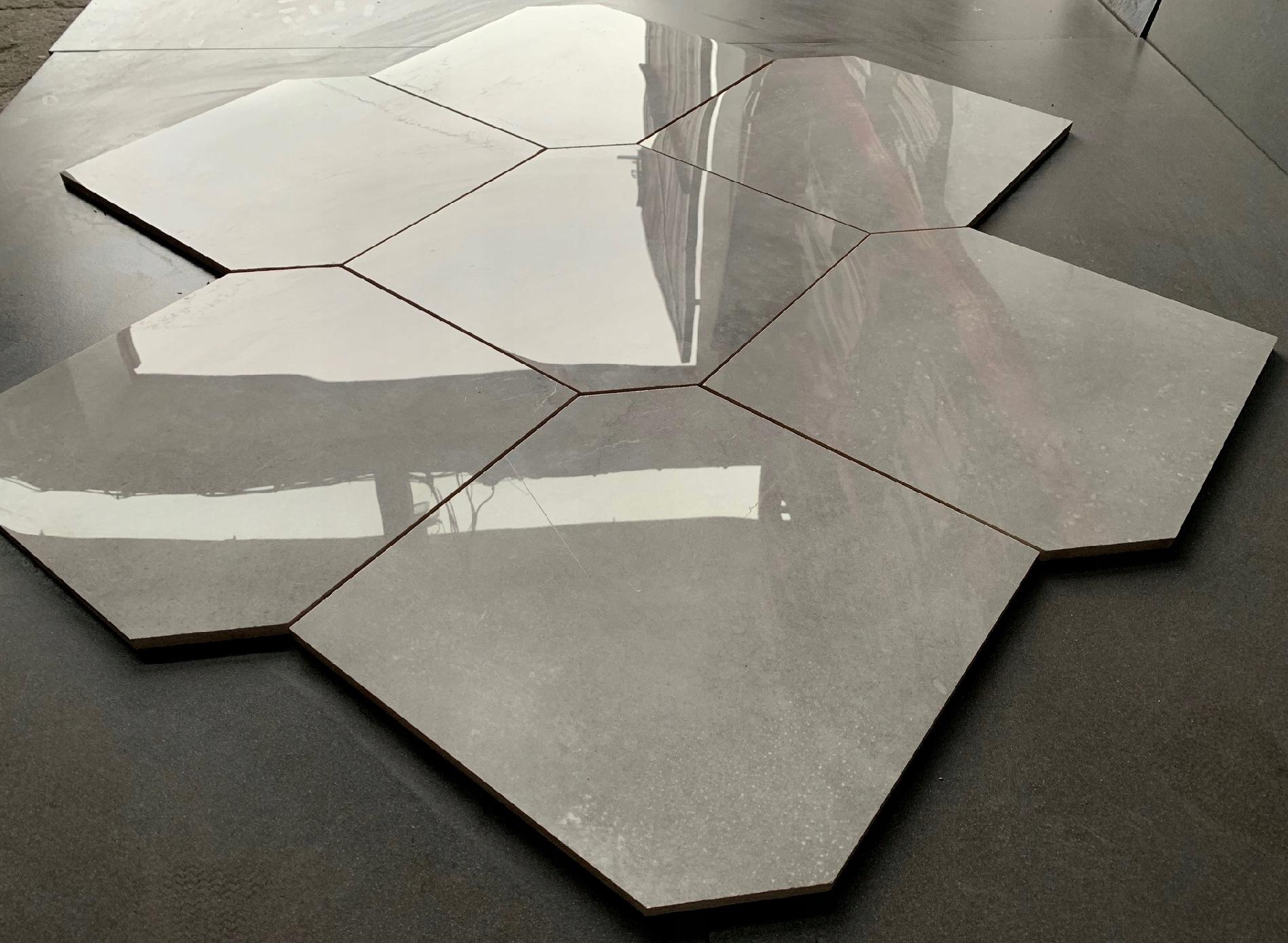 Gres polerowany HEKSAGONALNY - szary WYSOKI POŁYSK