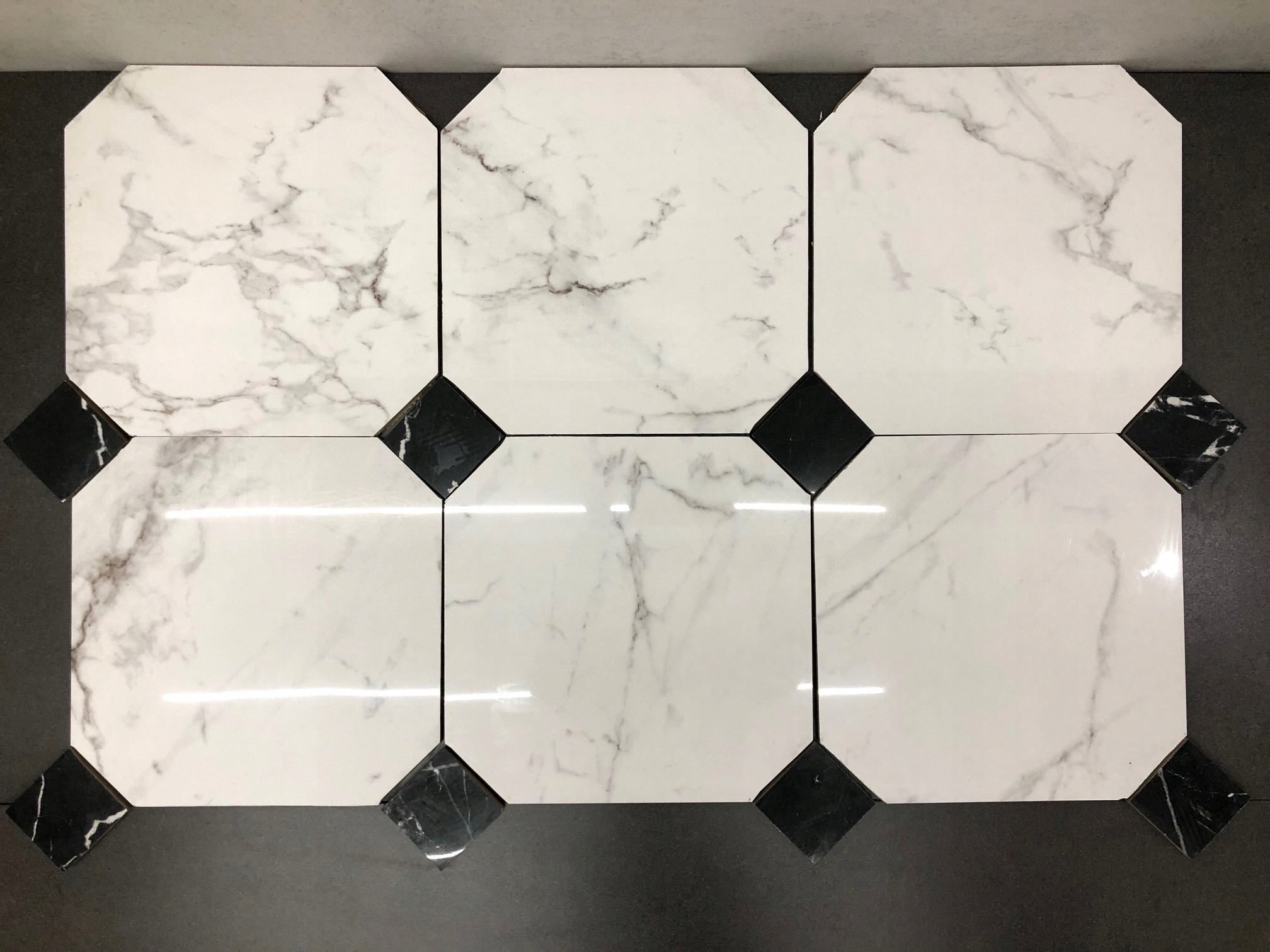 BIAŁY MARMUR oktagon gres polerowany Frost POŁYSK!