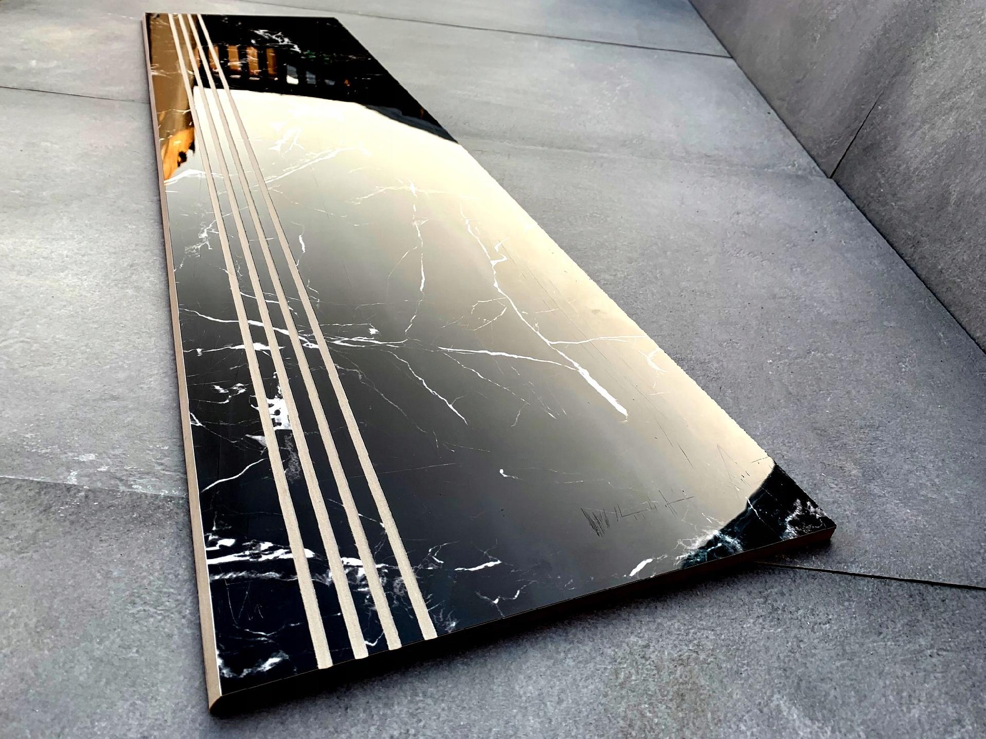 CZARNY MARMUR NA SCHODACH - stopnica 100x30 POŁYSK