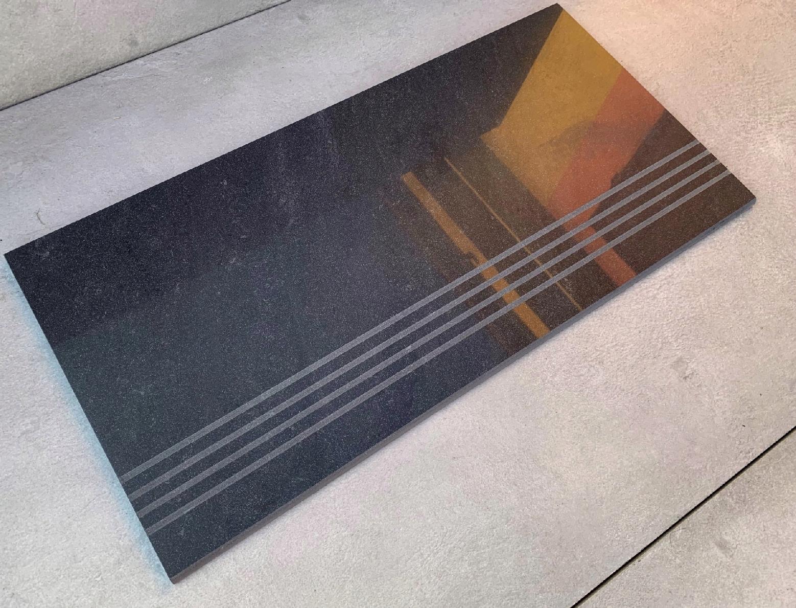 Czarne płytki na schody 30x60 - WYSOKI POŁYSK