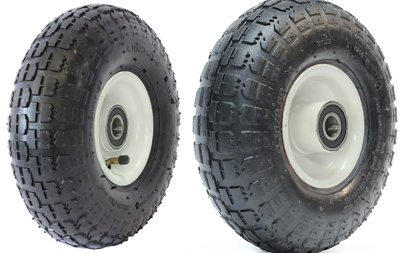 Koło 300x4 FMŁK fi 12mm 4PR z ośką biała felga