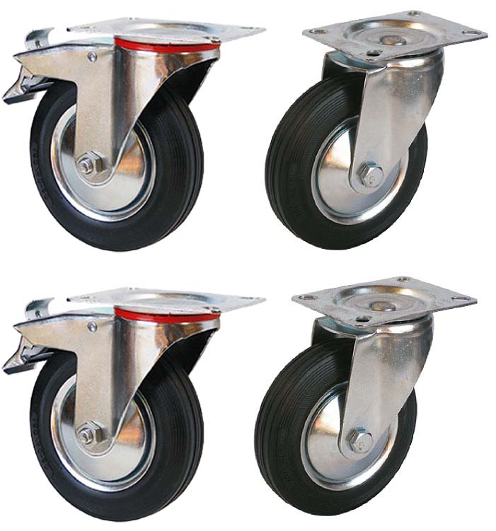 Zestaw jezdny kół obrotowych 75mm