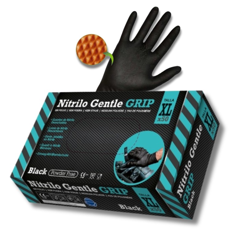 Rękawice nitrylowe Gentle czarne L 50szt/op