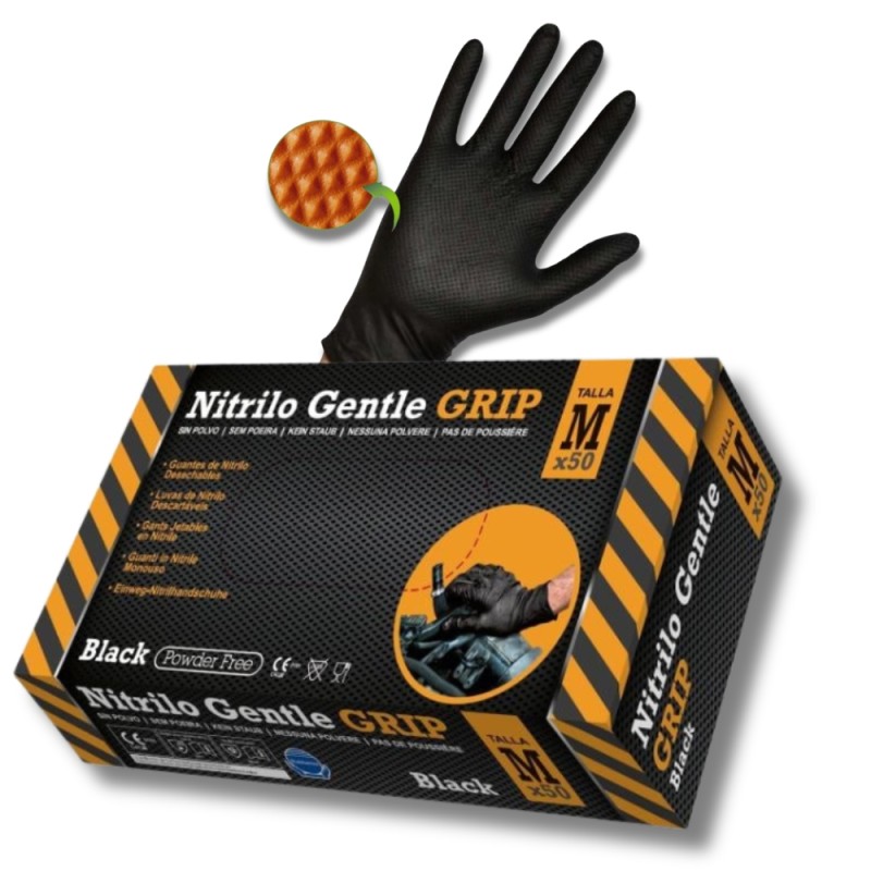 Rękawice nitrylowe Gentle czarne L 50szt/op