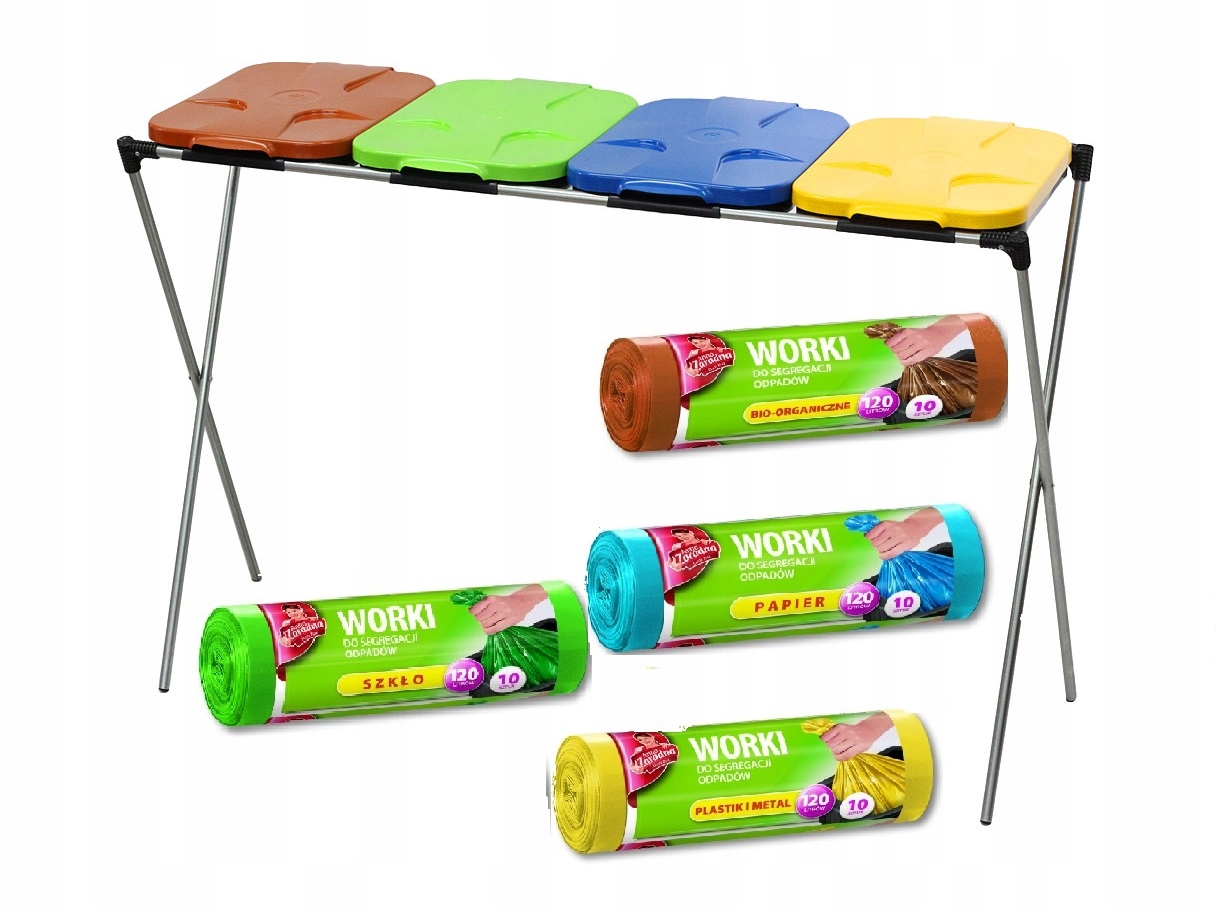 Stojak na 4 worki do segregacji + 4 worki