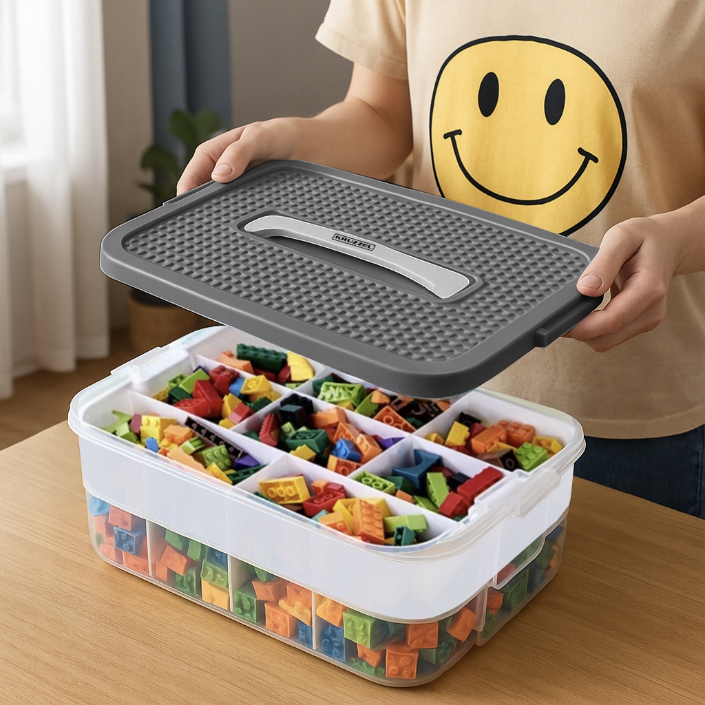 Pudełko Na Klocki- 2 Poziomy 15L Kruzzel 25756