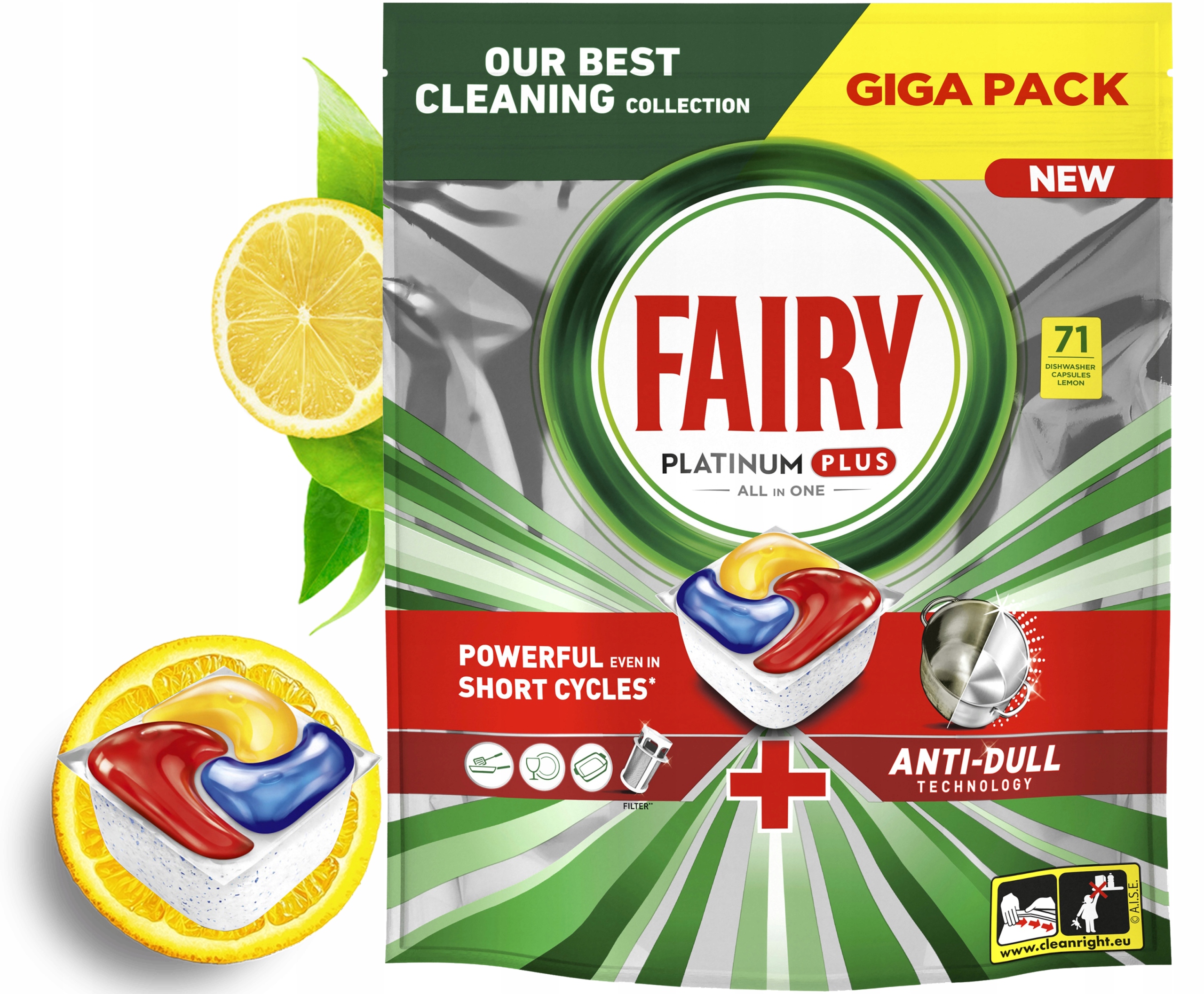 FAIRY Kapsułki Do Zmywarki Platinum Plus All in One Lemon 71 szt.