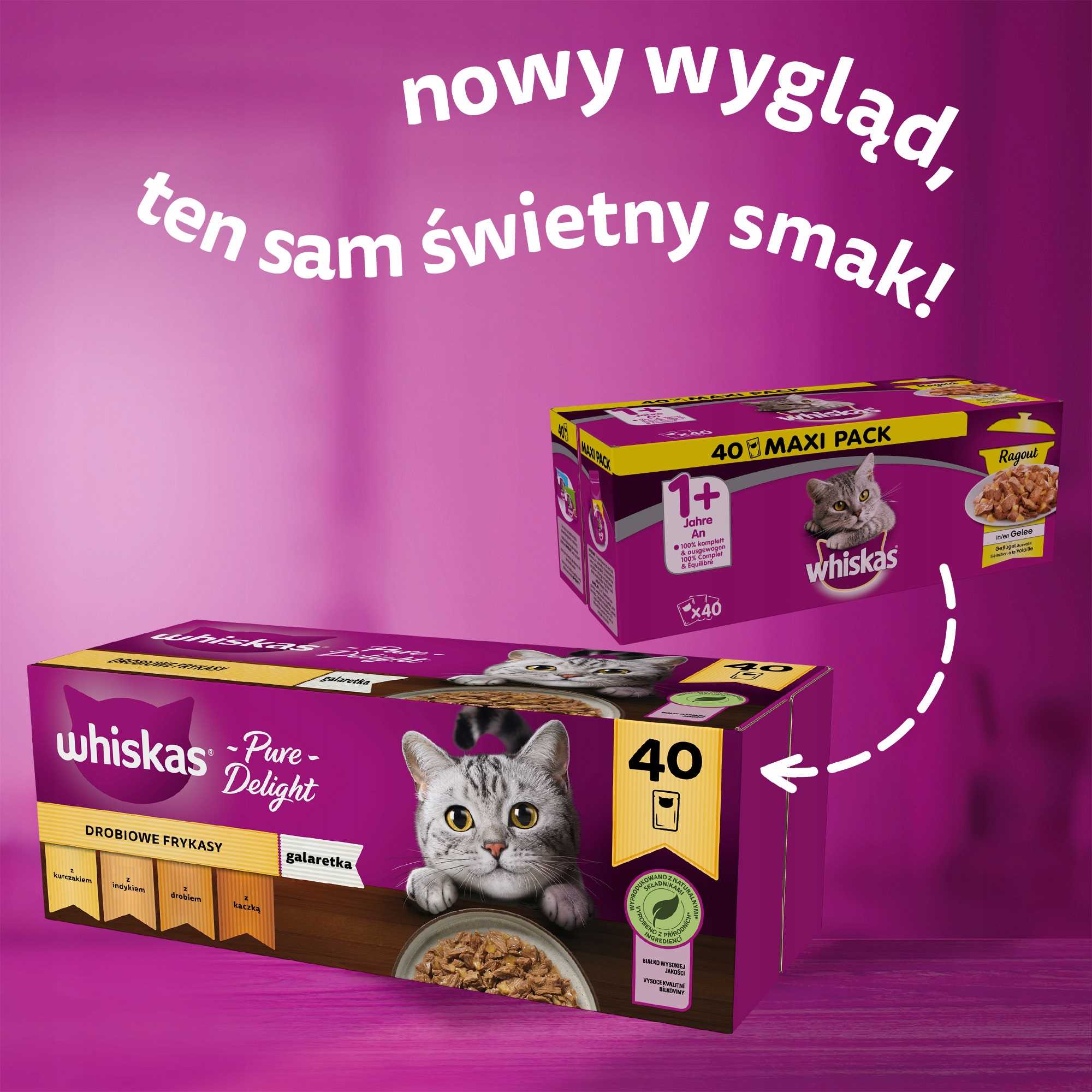 WHISKAS Pure Delight Drobiowe Frykasy Karma w Galaretce 40x85g