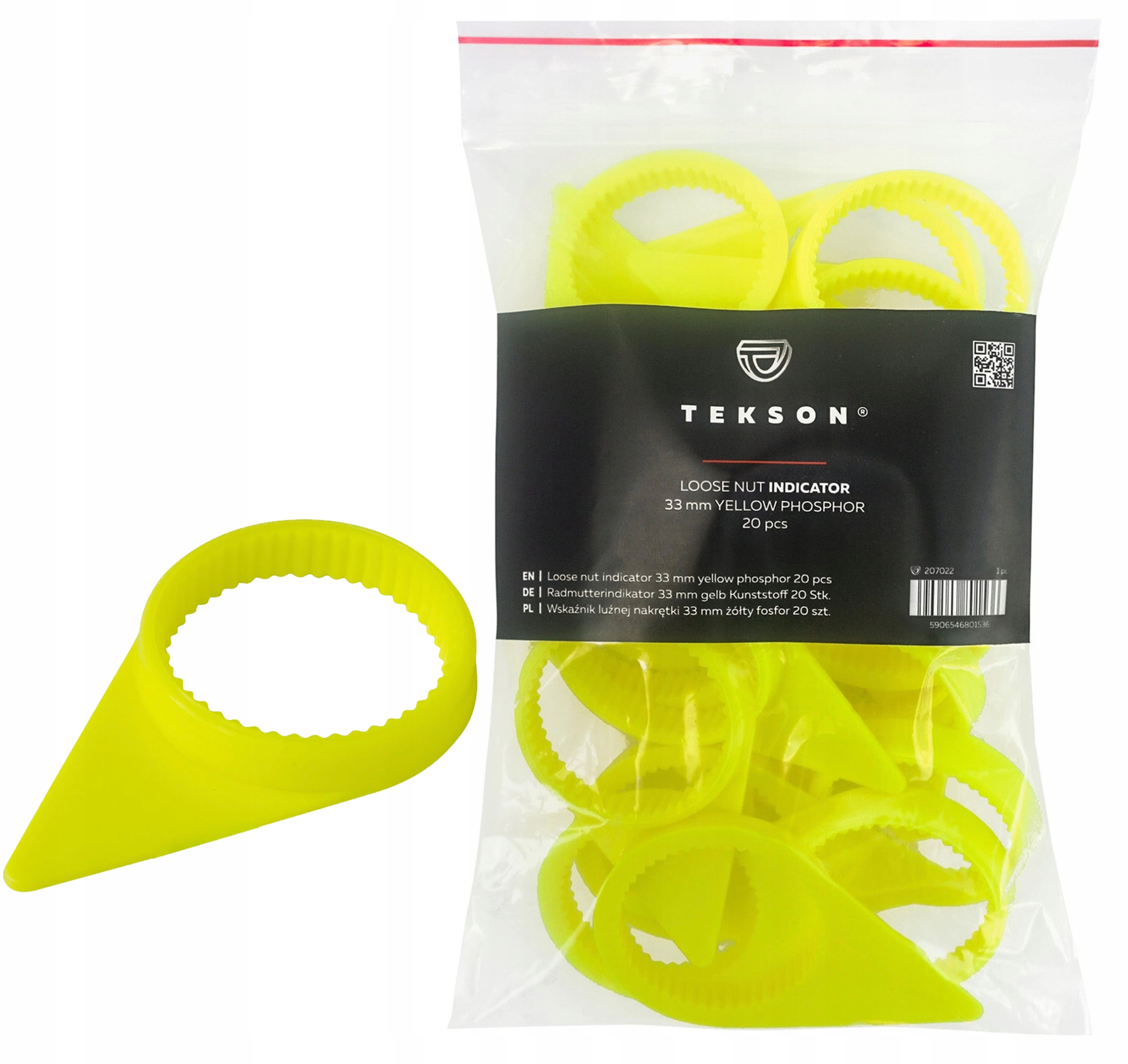 Wskaźnik Luźnej Nakrętki 33 mm Żółty Fosfor Checkpoint Komplet 20 Sztuk