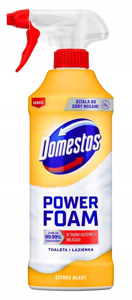 Zestaw 3 x Domestos Power Foam Piana Do Mycia Toalety i Łazienki 435ml