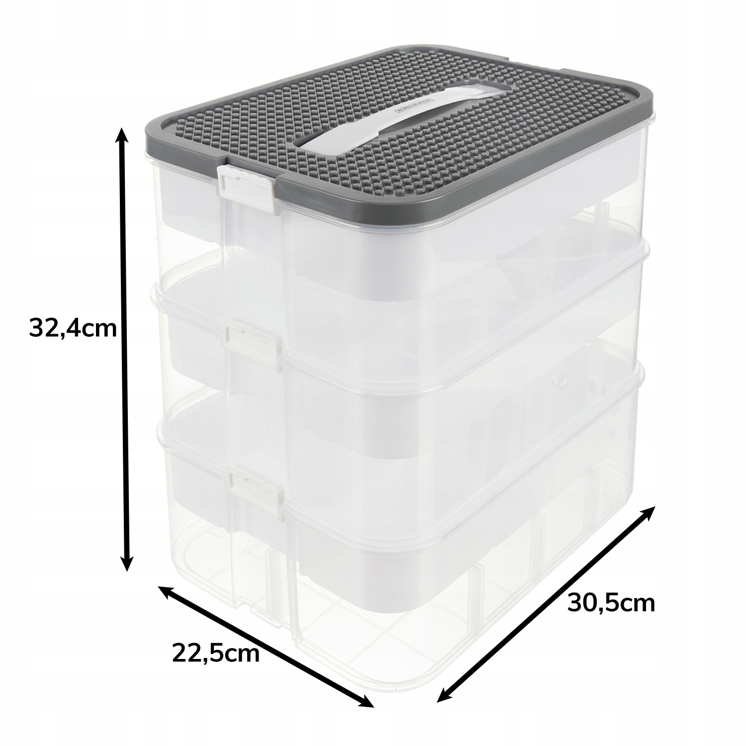 Pudełko Na Klocki- 3 Poziomy 22L Kruzzel 25757