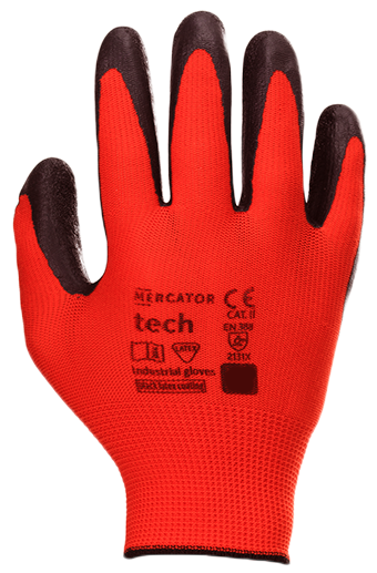 Rękawice Robocze MERCATOR Tech Red+Black Latex - M - 240 Par