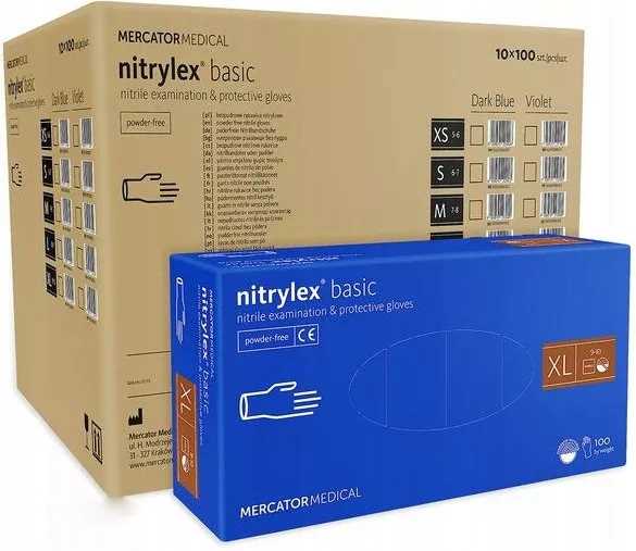 Rękawice Nitrylowe 100 szt. Nitrylex Basic Dark Blue 10-XL - 10 kpl.