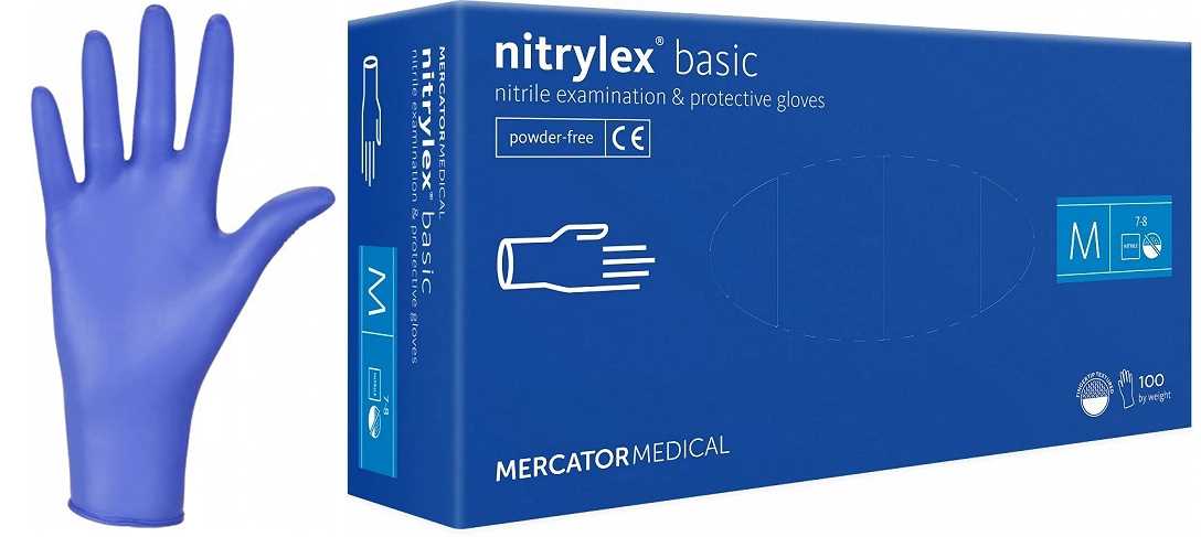 Rękawice Nitrylowe 100 szt. Nitrylex Basic Dark Blue 8-M - 10 kpl.