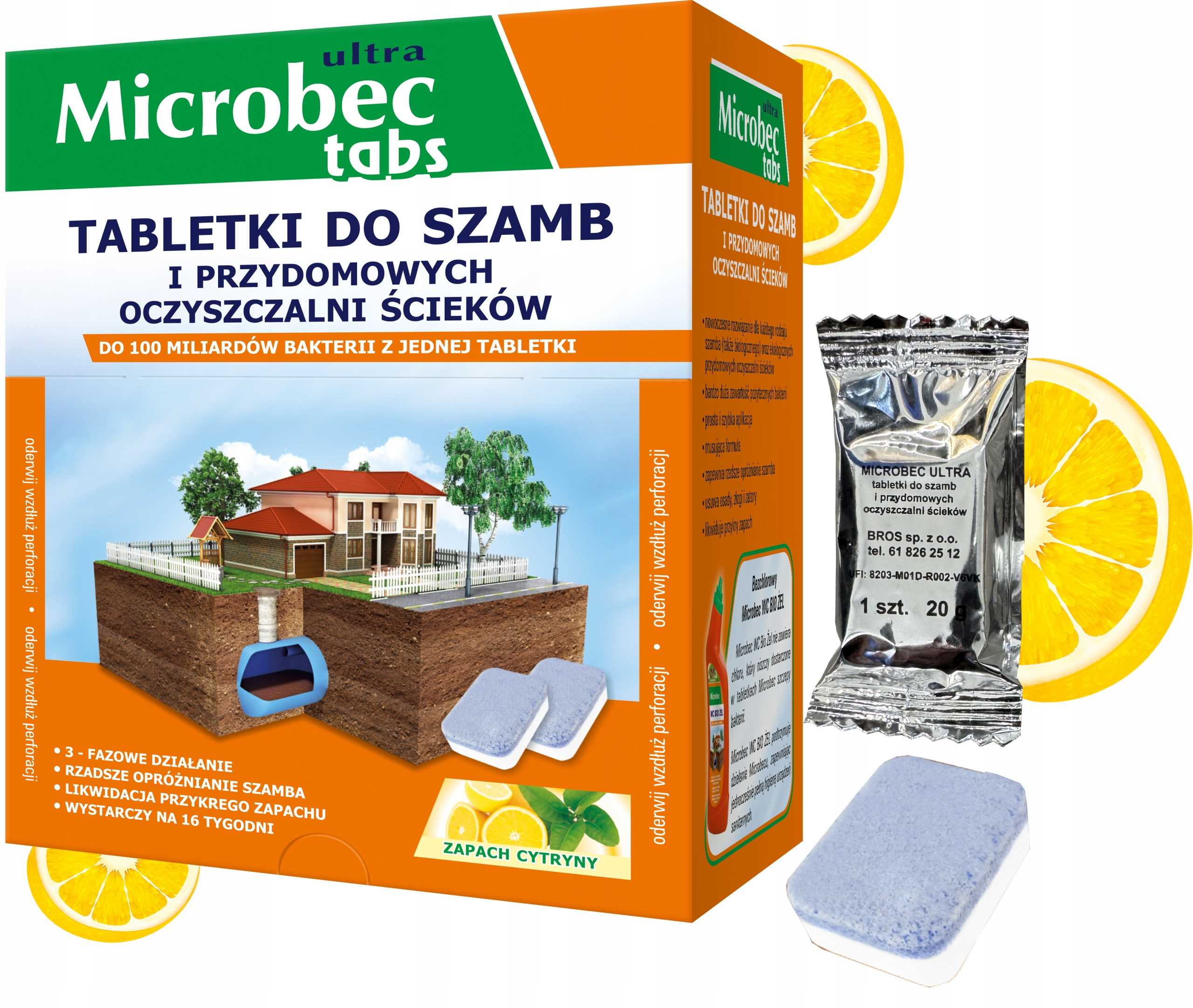 BROS - Microbec ULTRA - tabletka do szamb - 16 szt.