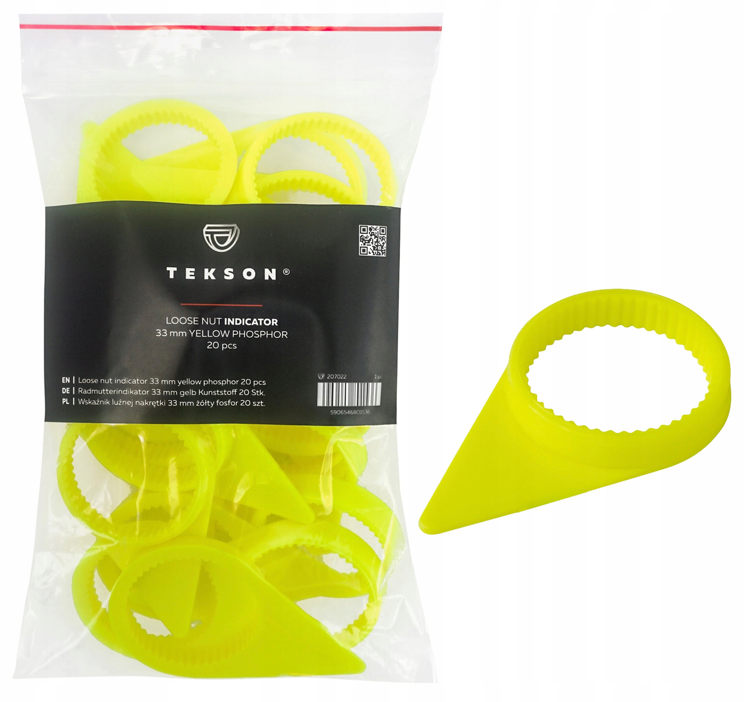 Wskaźnik Luźnej Nakrętki 33 mm Żółty Fosfor Checkpoint Komplet 20 Sztuk