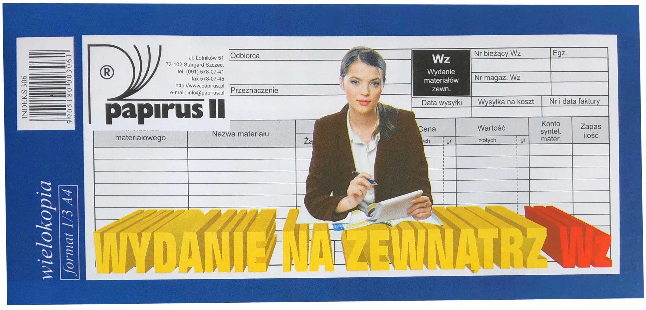 WZ - Wydanie Na Zewnątrz 1/3 A4 - PAPIRUS