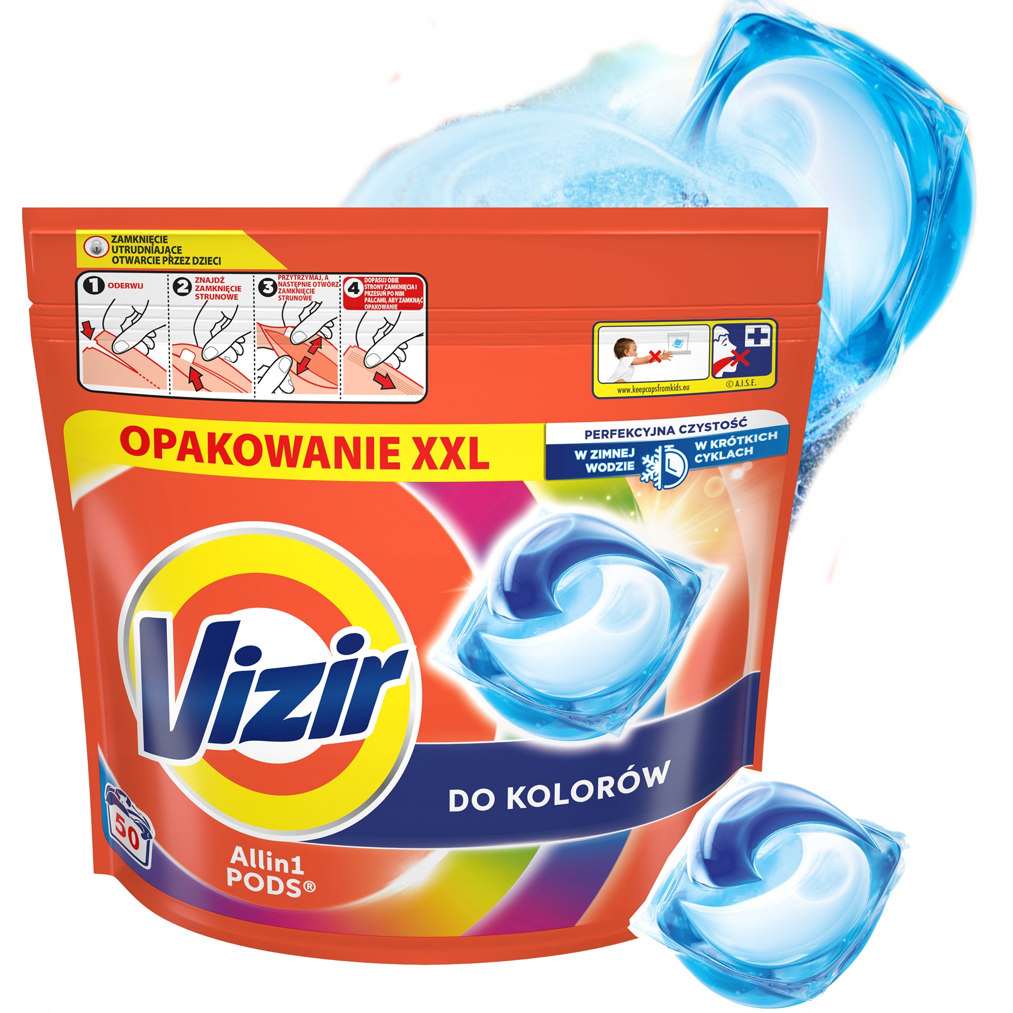 VIZIR Kapsułki Do Prania All In 1 PODS Do Koloru 50 szt.