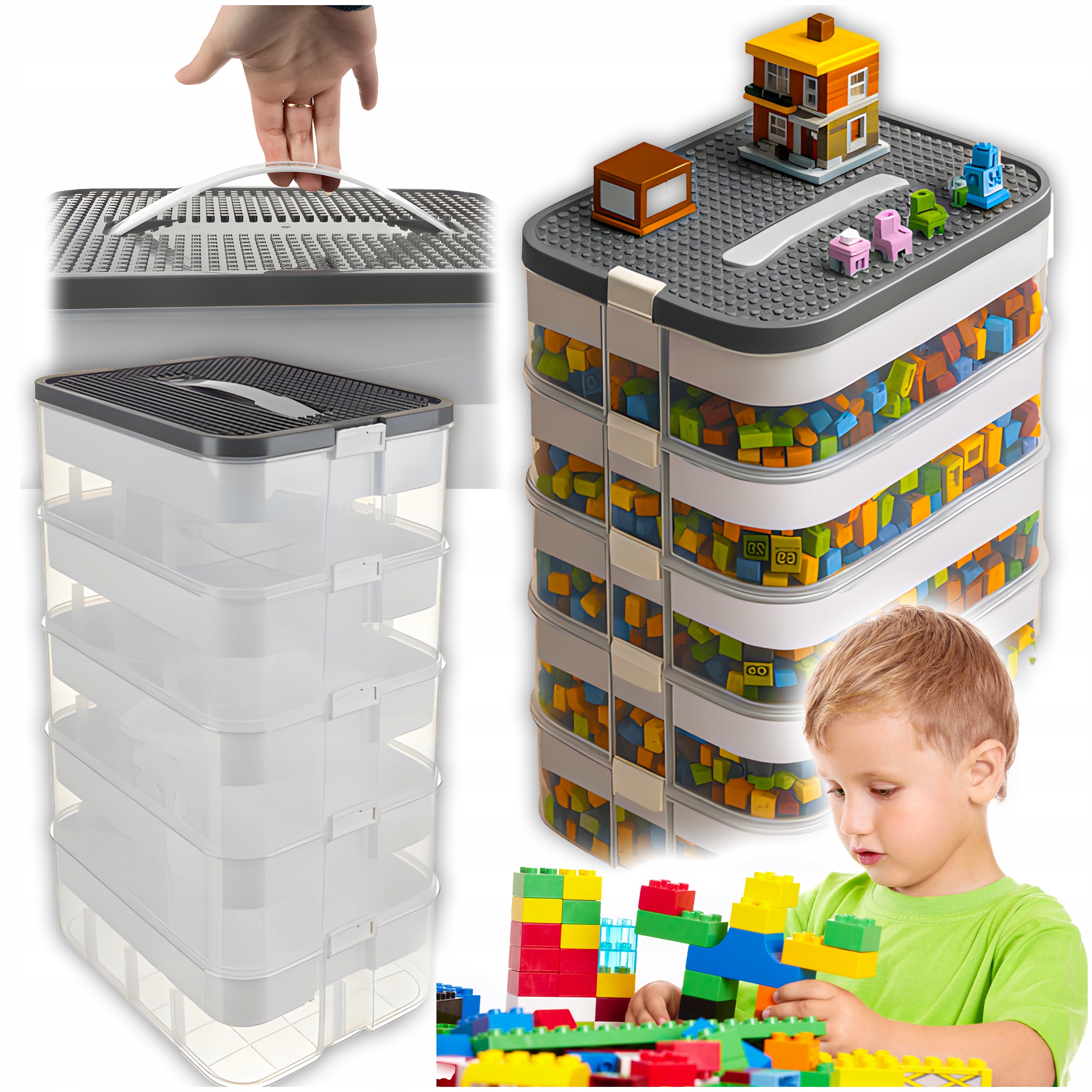 Pudełko Na Klocki- 5 Poziomów 35L Kruzzel 25759