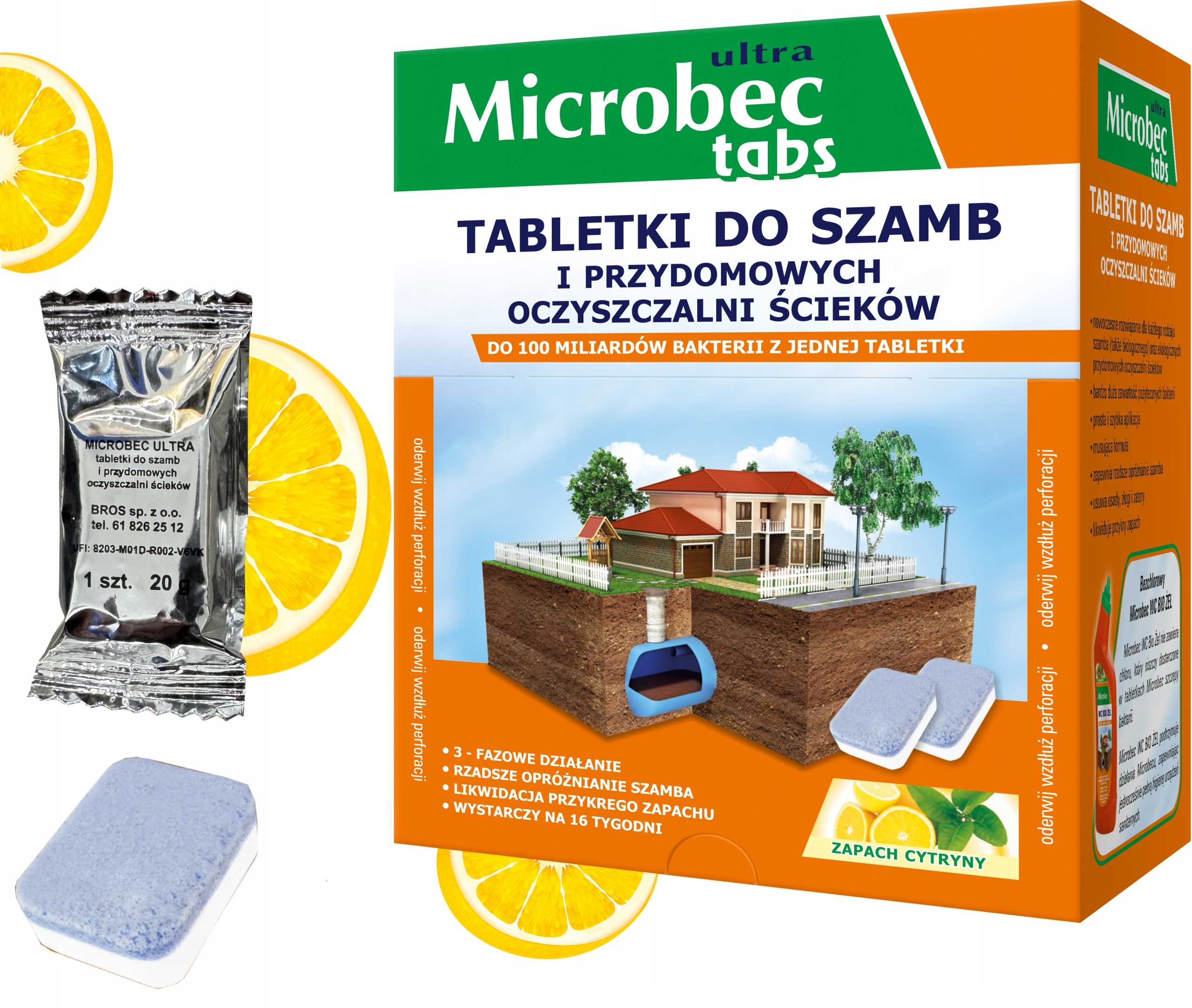 BROS - Microbec ULTRA - tabletka do szamb - 16 szt.