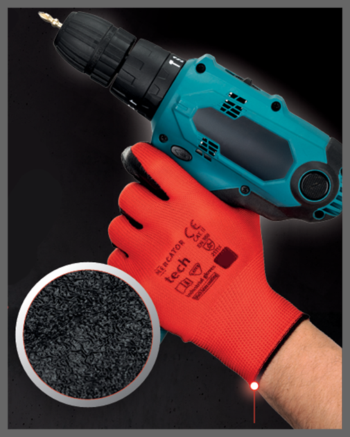 Rękawice Robocze MERCATOR Tech Red+Black Latex - M - 120 Par