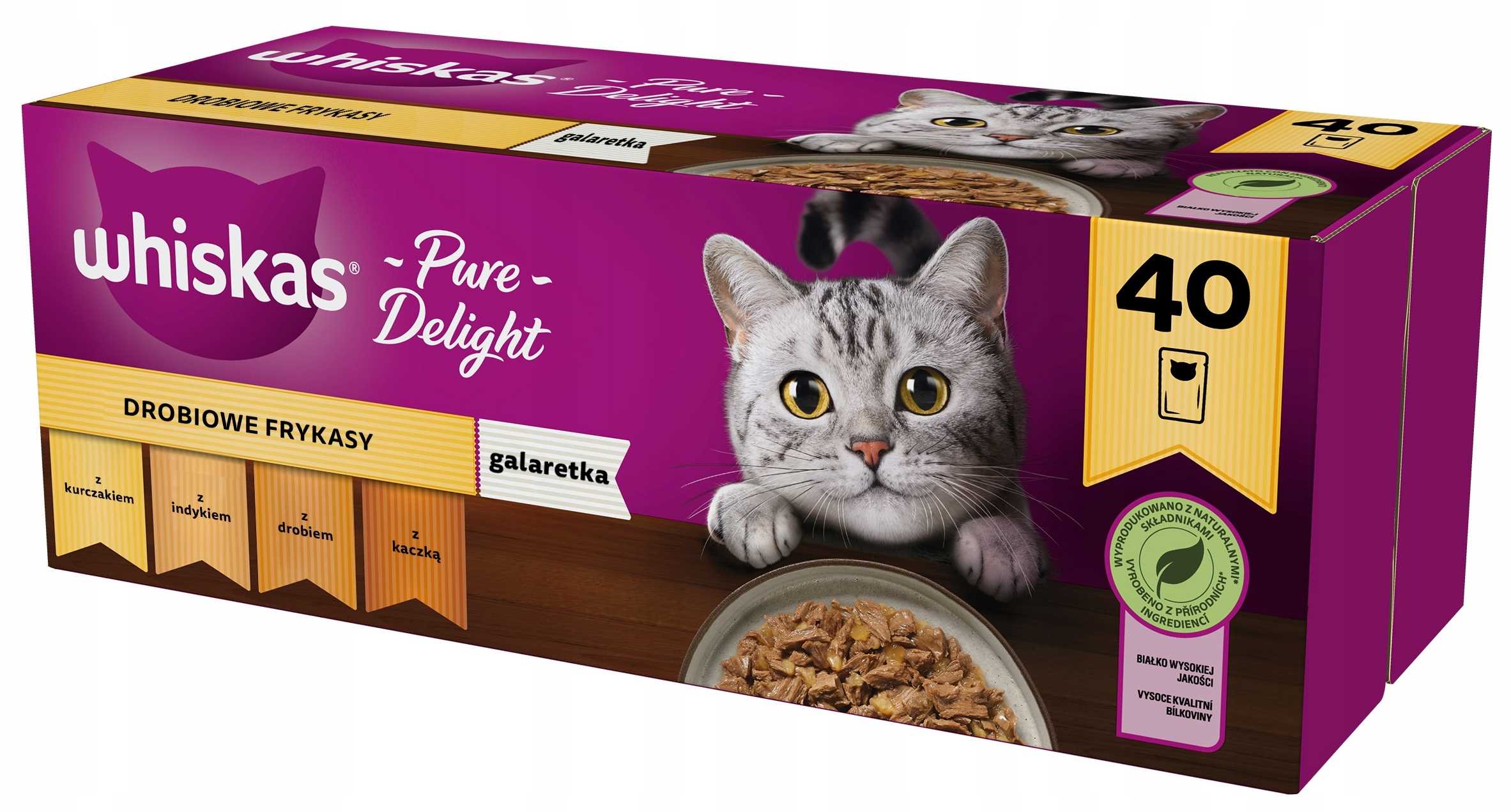 WHISKAS Pure Delight Drobiowe Frykasy Karma w Galaretce 40x85g