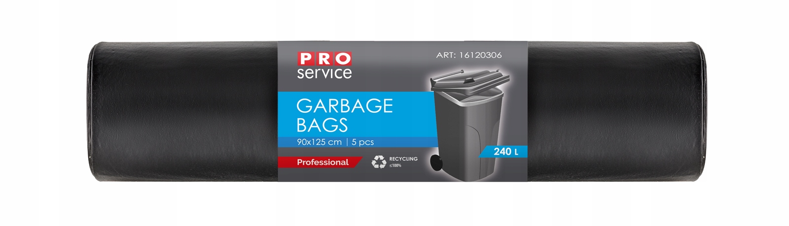 Worki Na Śmieci PRO 90x125 Czarne LD 240L 5 szt.