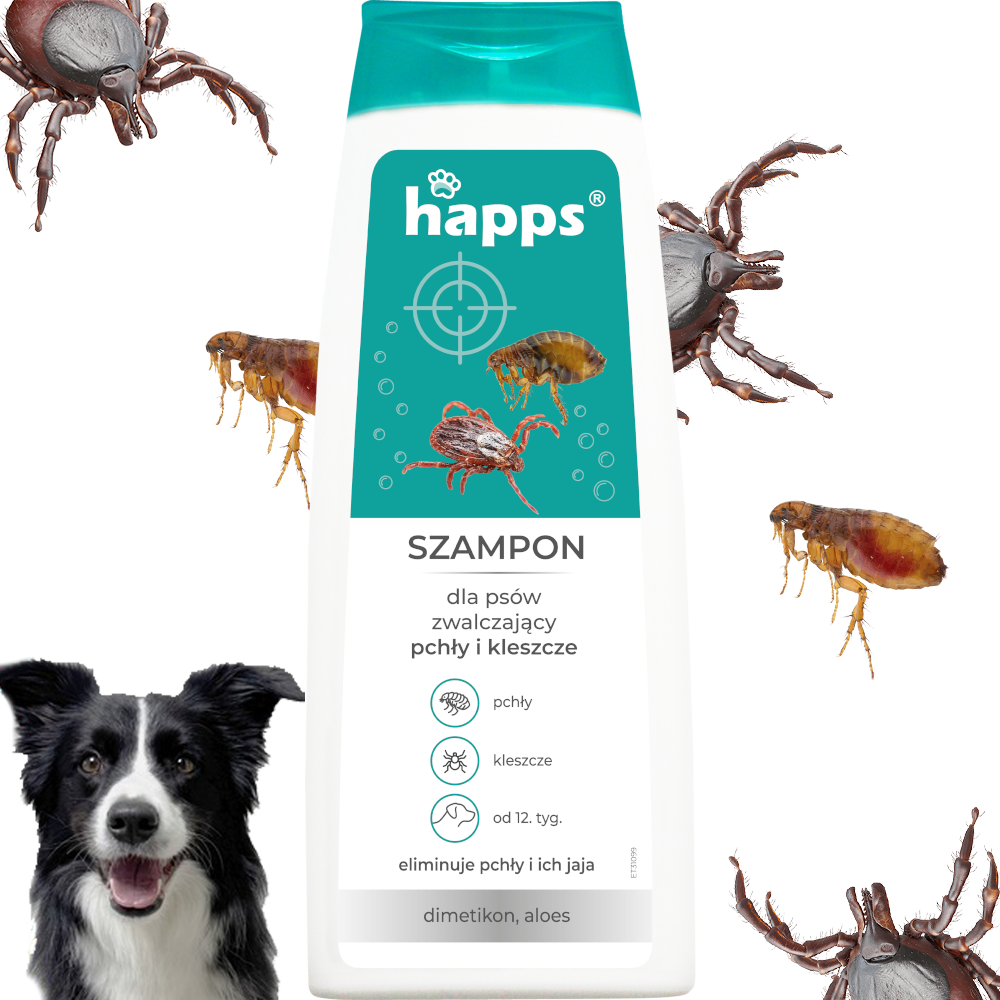 HAPPS - szampon dla psów na pchły i kleszcze 250ml