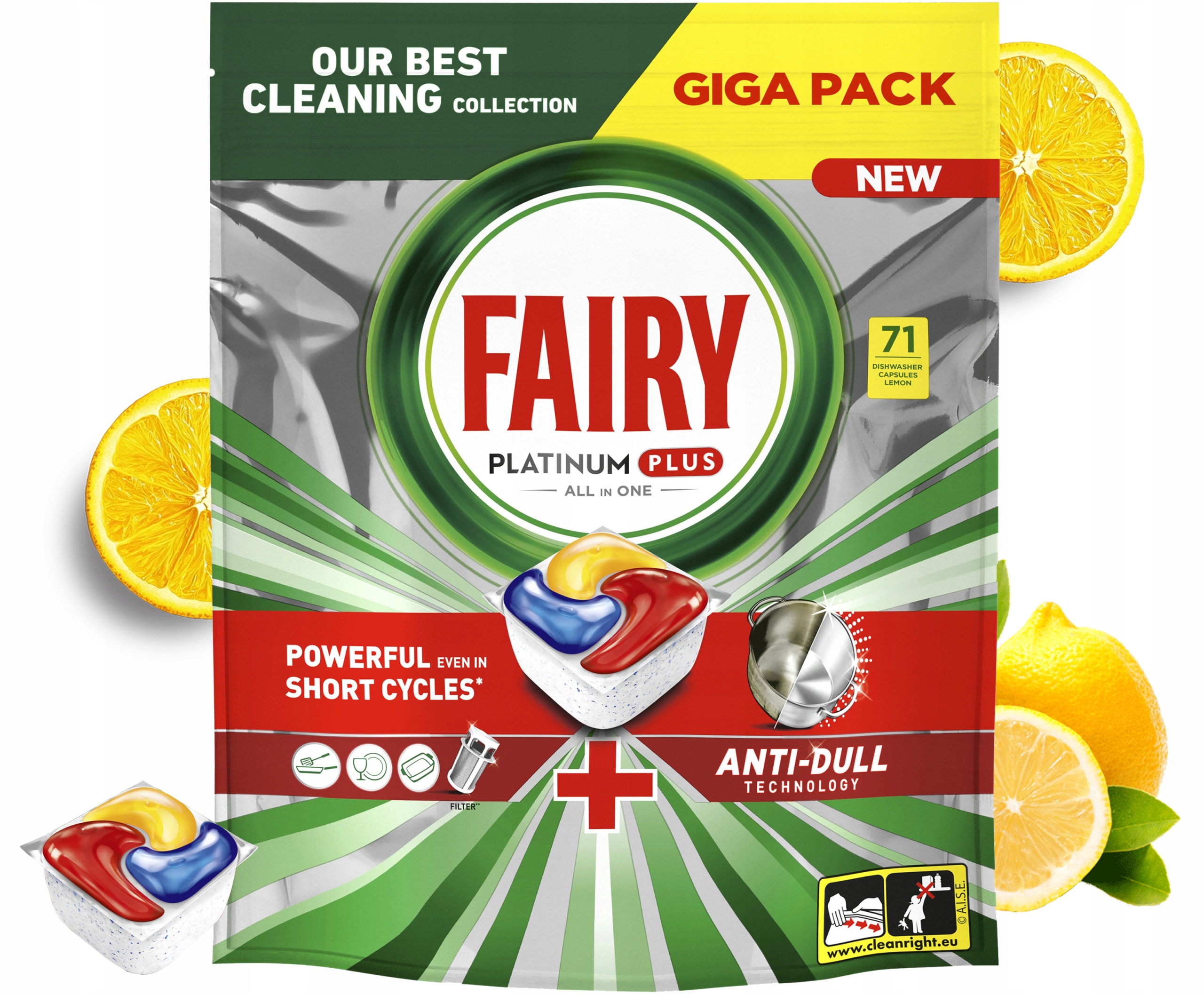 FAIRY Kapsułki Do Zmywarki Platinum Plus All in One Lemon 71 szt.