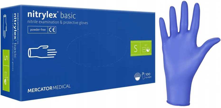 Rękawice Nitrylowe 100 szt. Nitrylex Basic Dark Blue 7-S - 10 kpl.