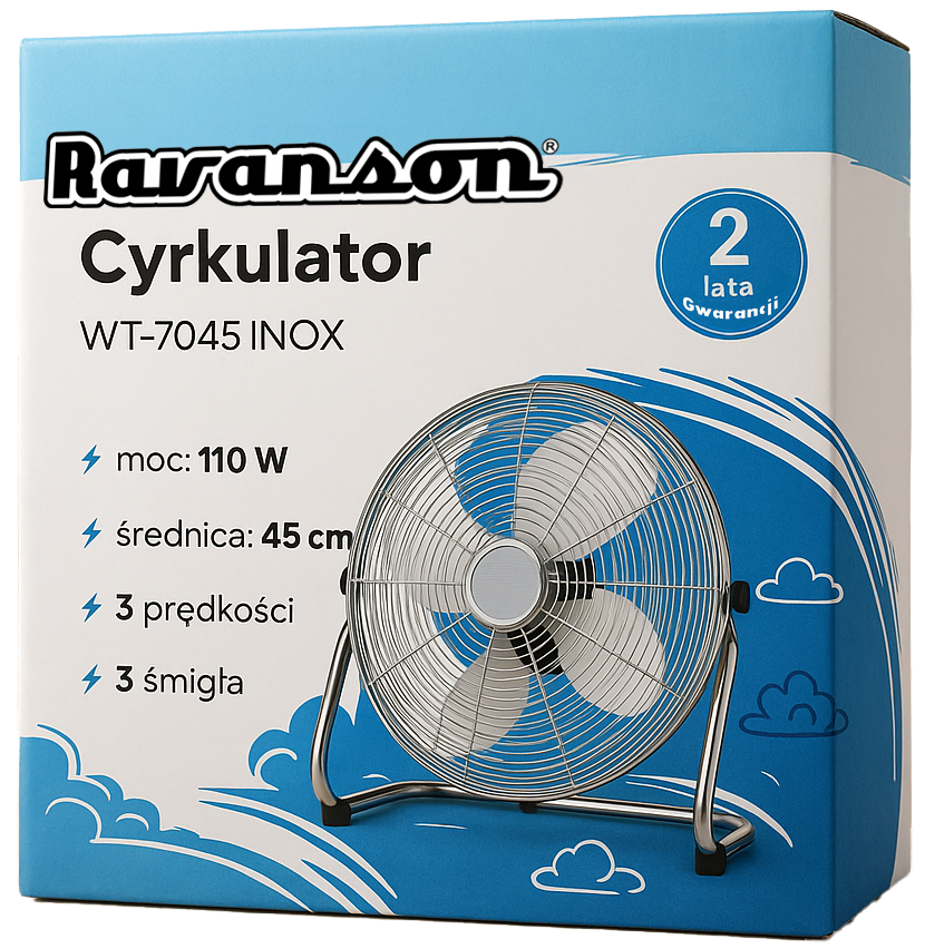 Wentylator podłogowy Ravanson WT-7045 INOX
